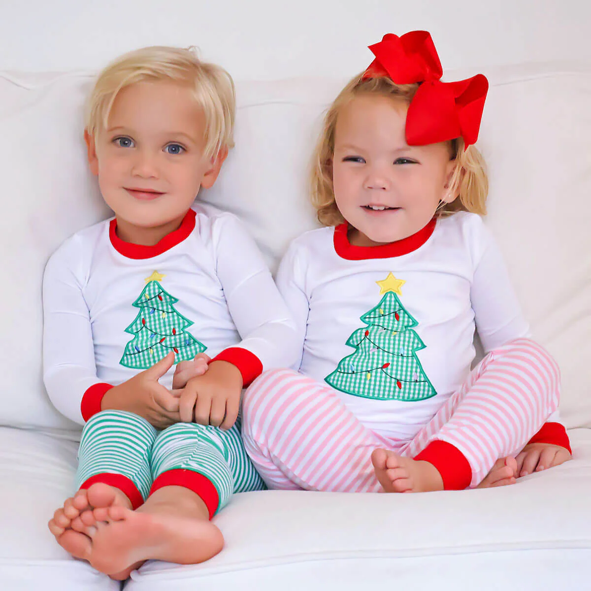 Christmas Tree Green Stripe Pajamas - Image 2