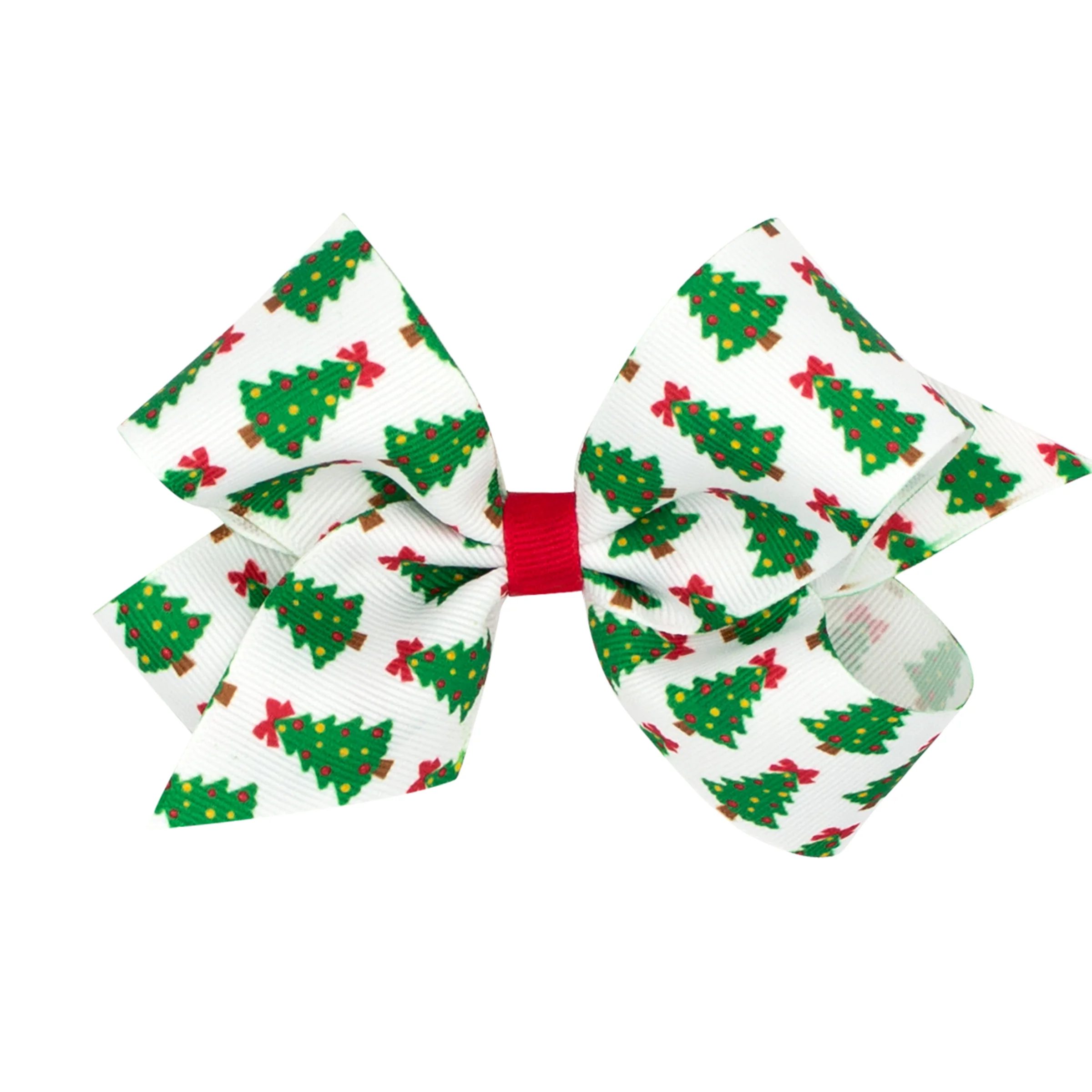 Christmas Tree White Grosgrain Bow