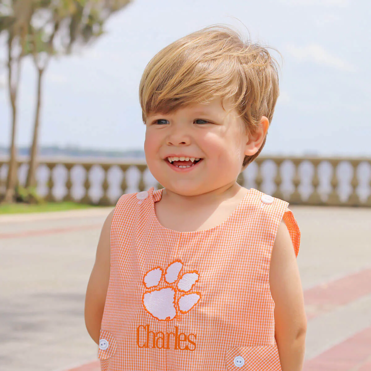 Clemson Embroidered Orange Jon Jon - Image 3