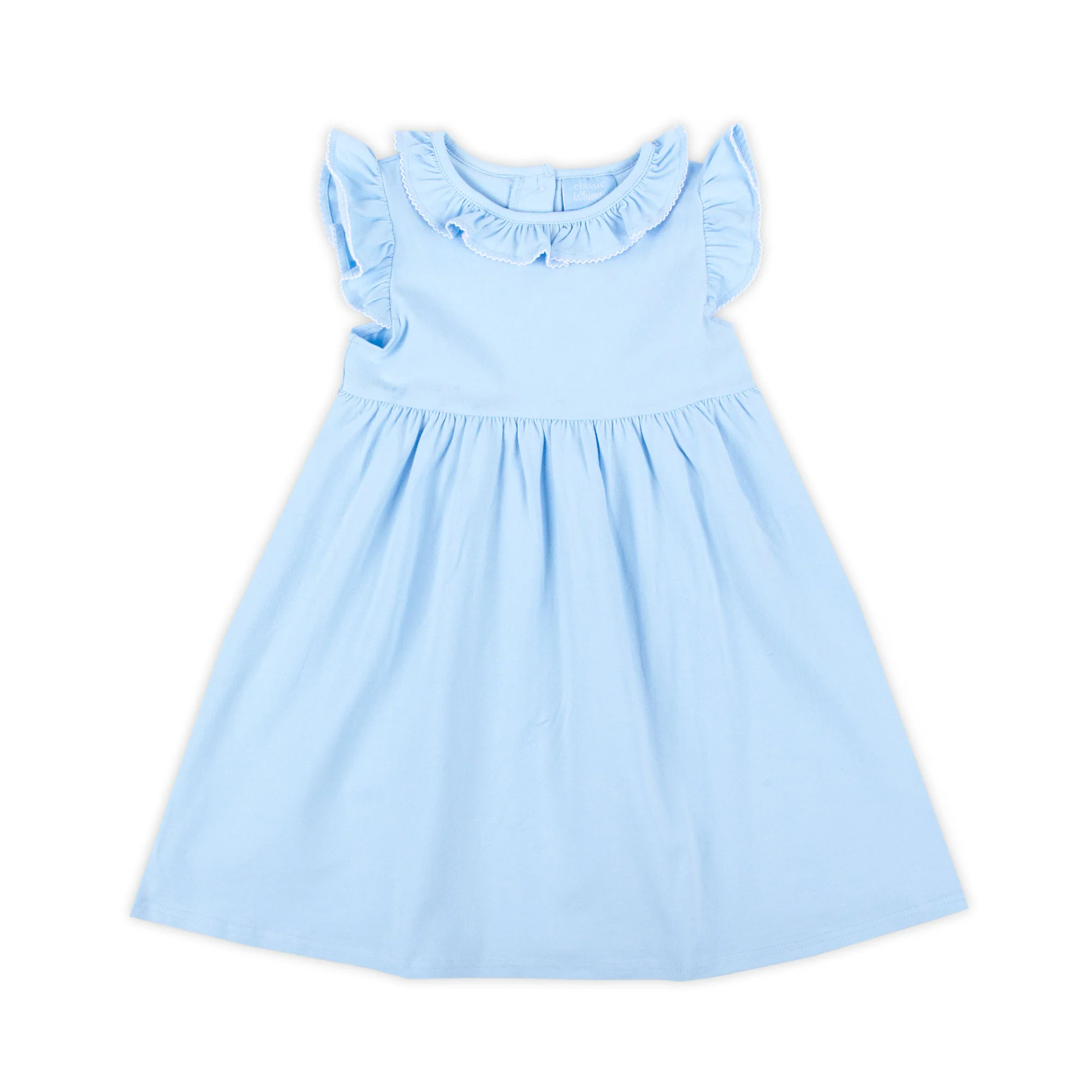 Colette Ruffle Collar Blue Knit Dress - Image 5