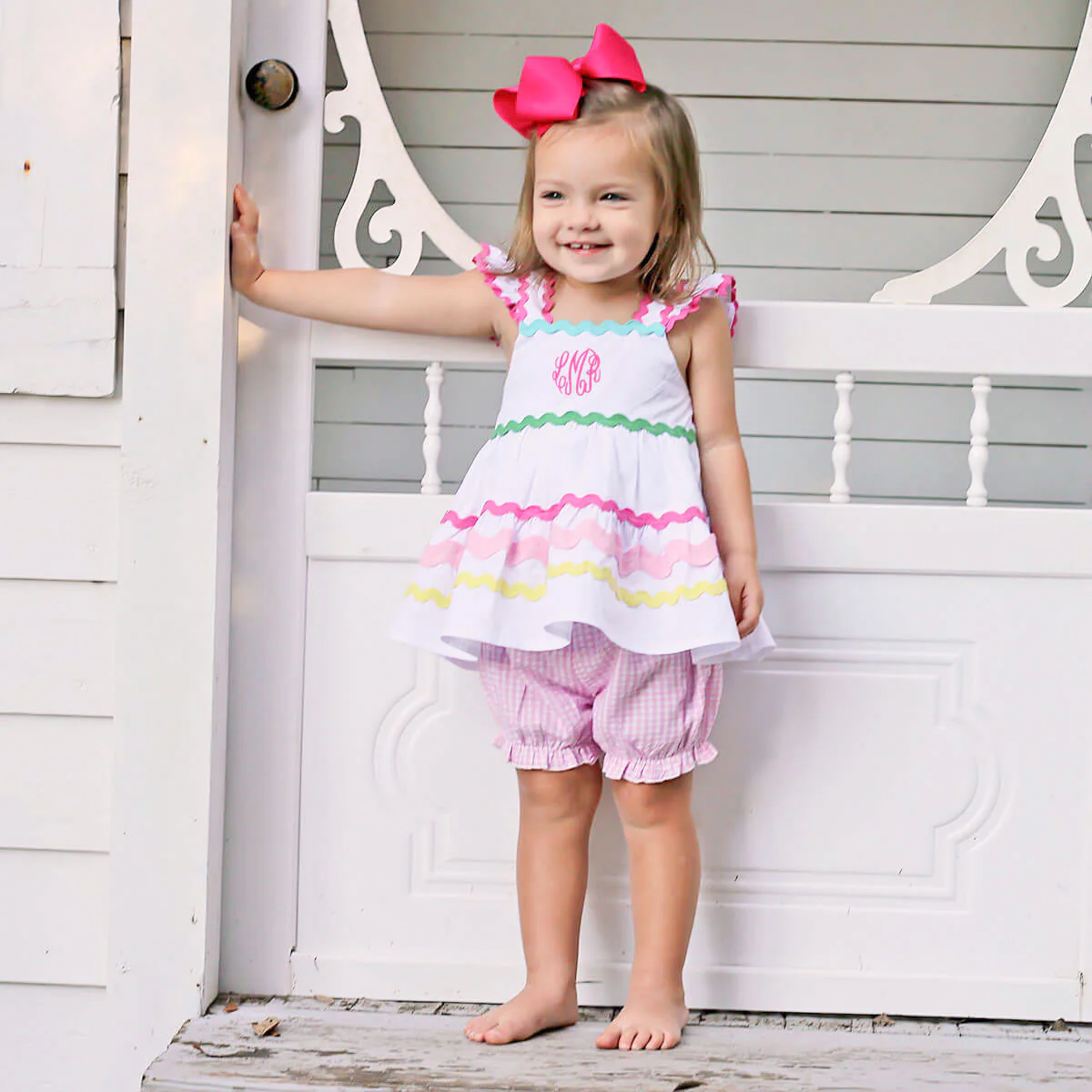 Rainbow Ric Rac Callie Bloomer Set