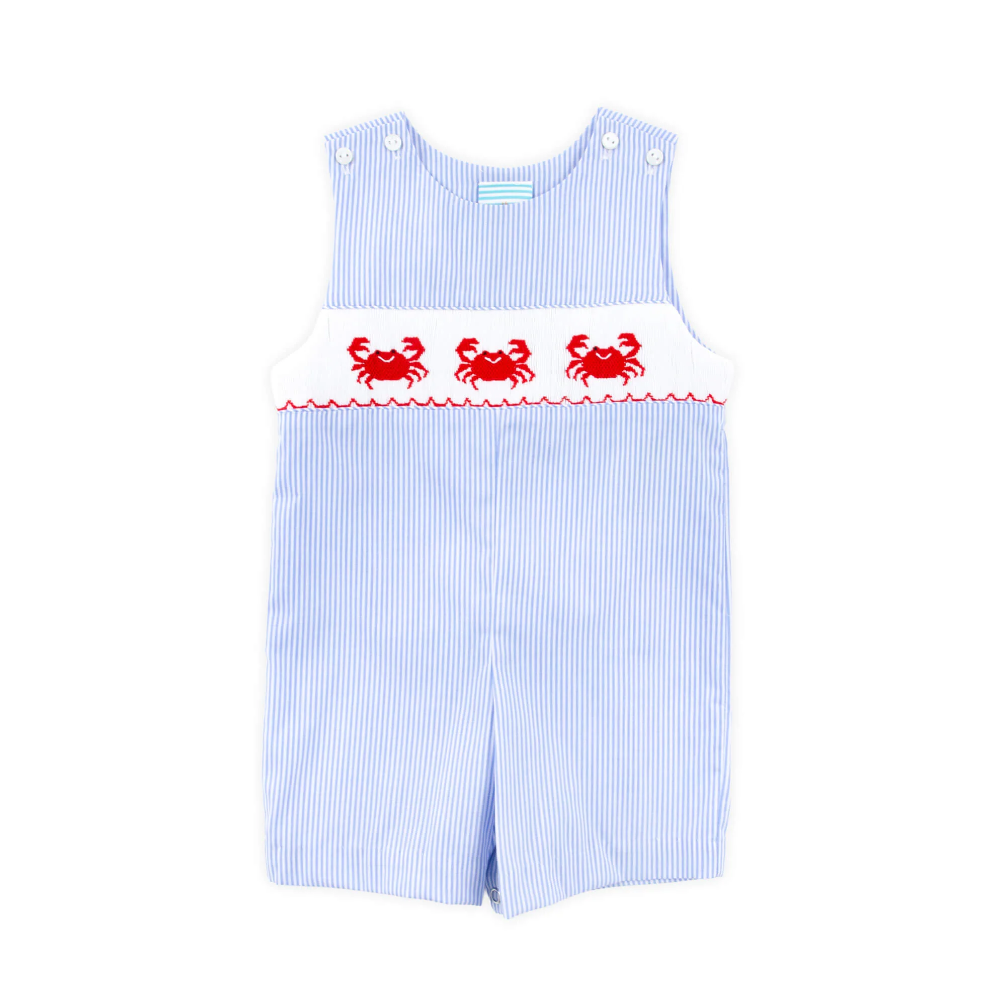 Crab Treasures Smocked Blue Jon Jon