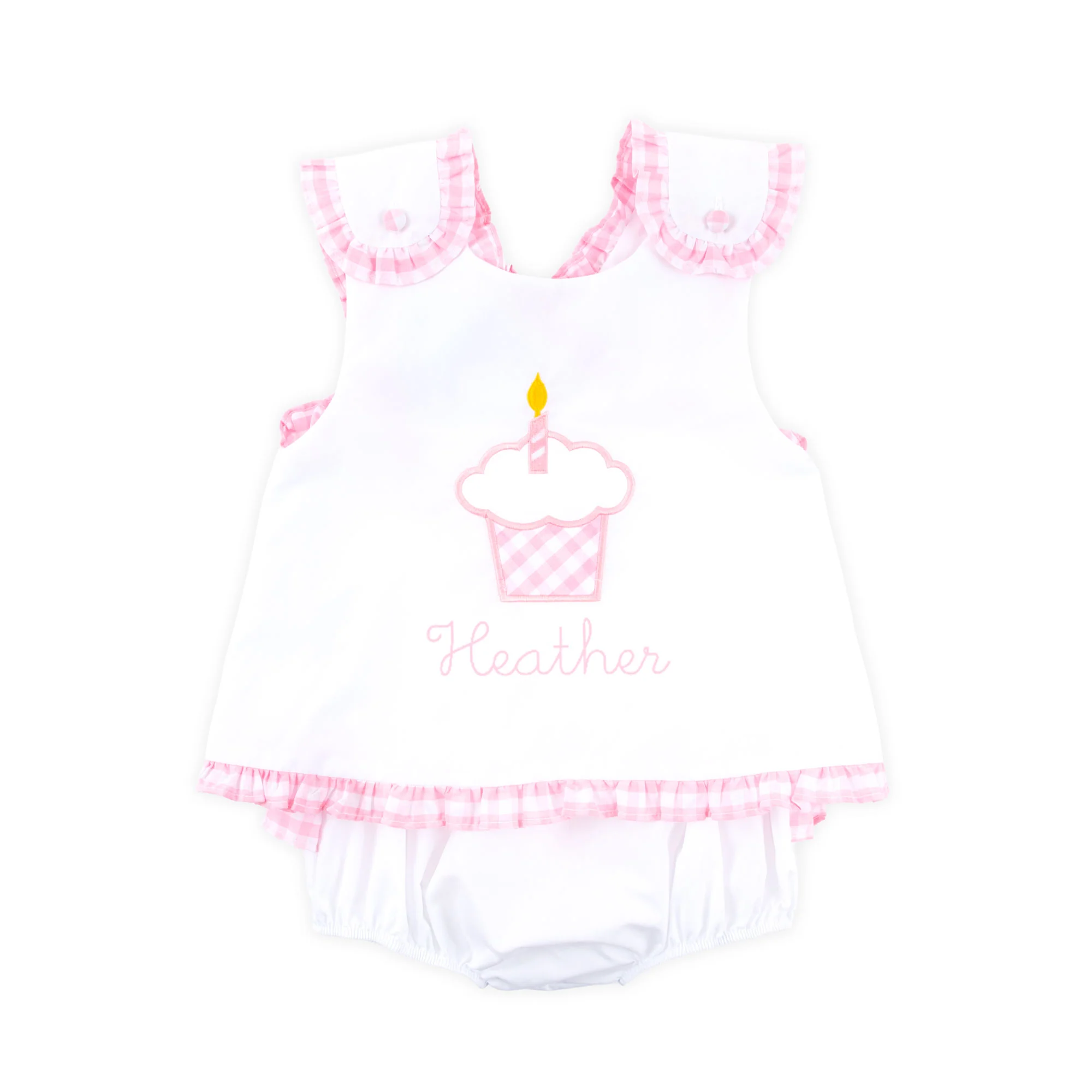 Cupcake Applique Popover Bloomer Set