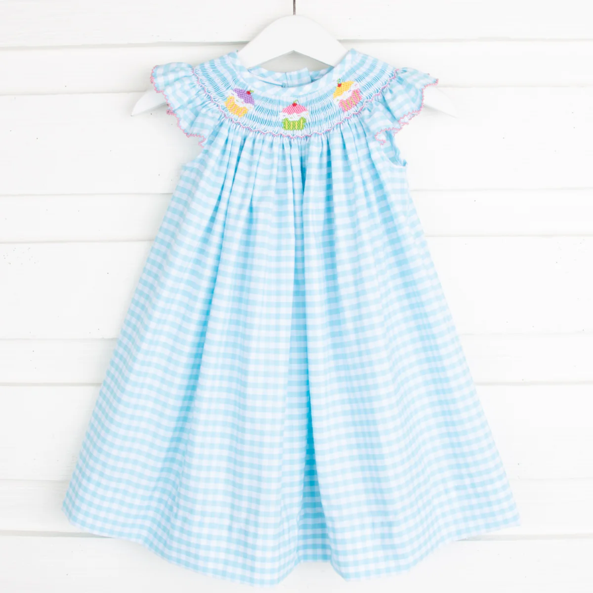 Cupcake Smocked Aqua Dress