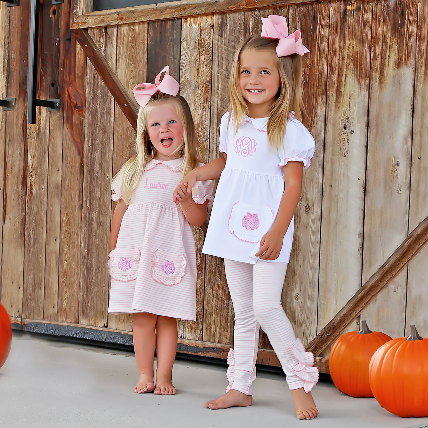 Cute as a Pumpkin Pink Stripe Caroline Dress - Image 3