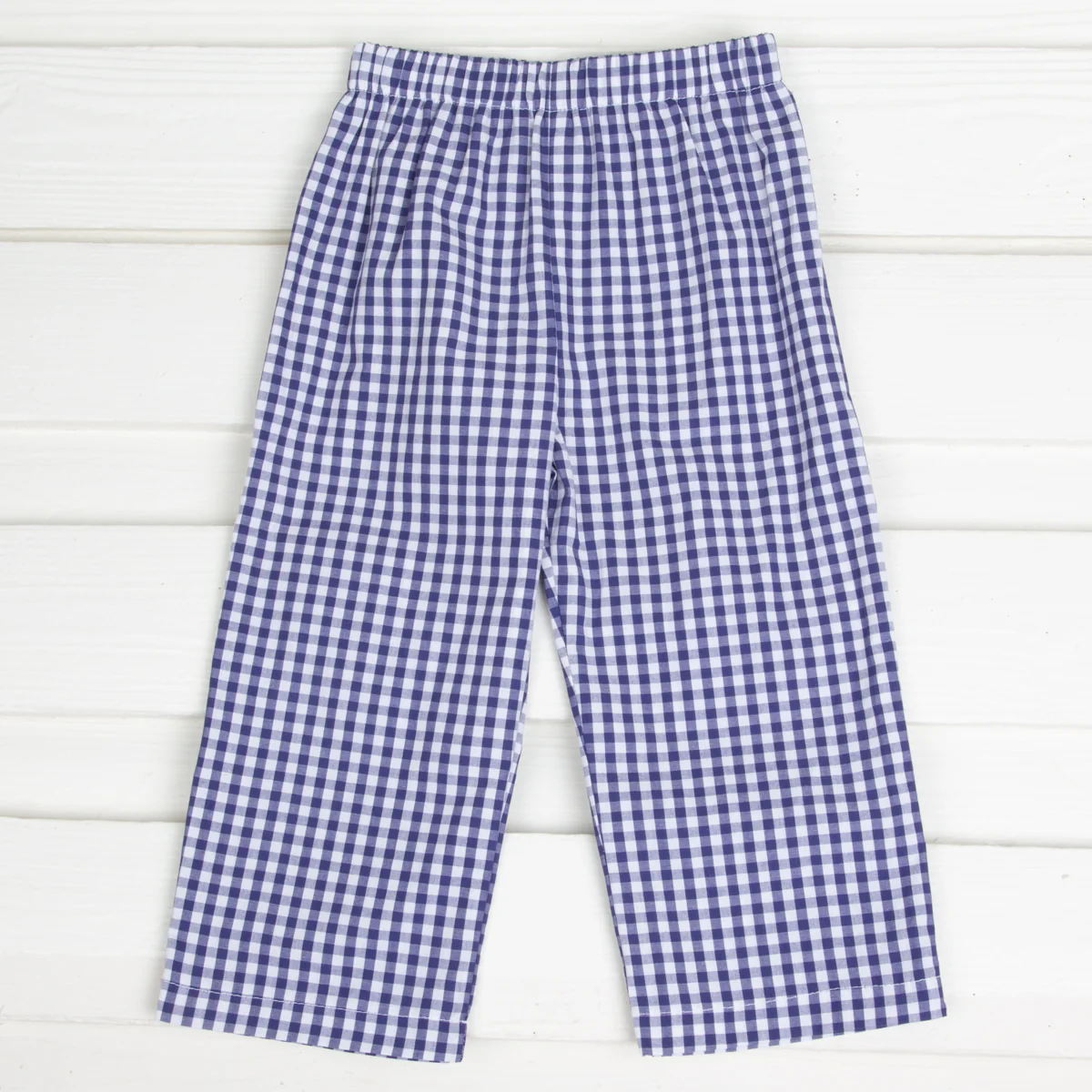 Navy Gingham Pants