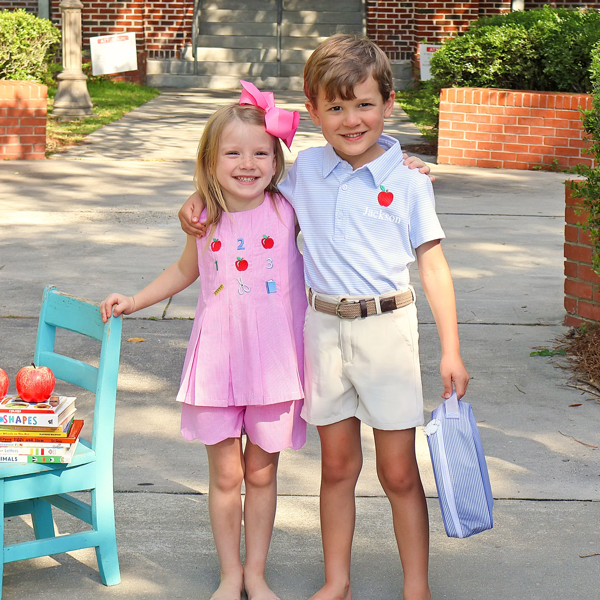 Darling Apple Light Blue Stripe Polo - Image 6
