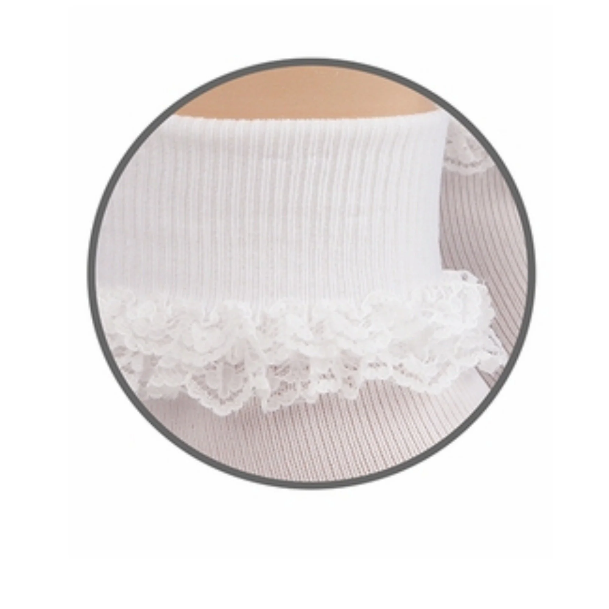 Double Row Lace Turn Cuff Socks - Image 2