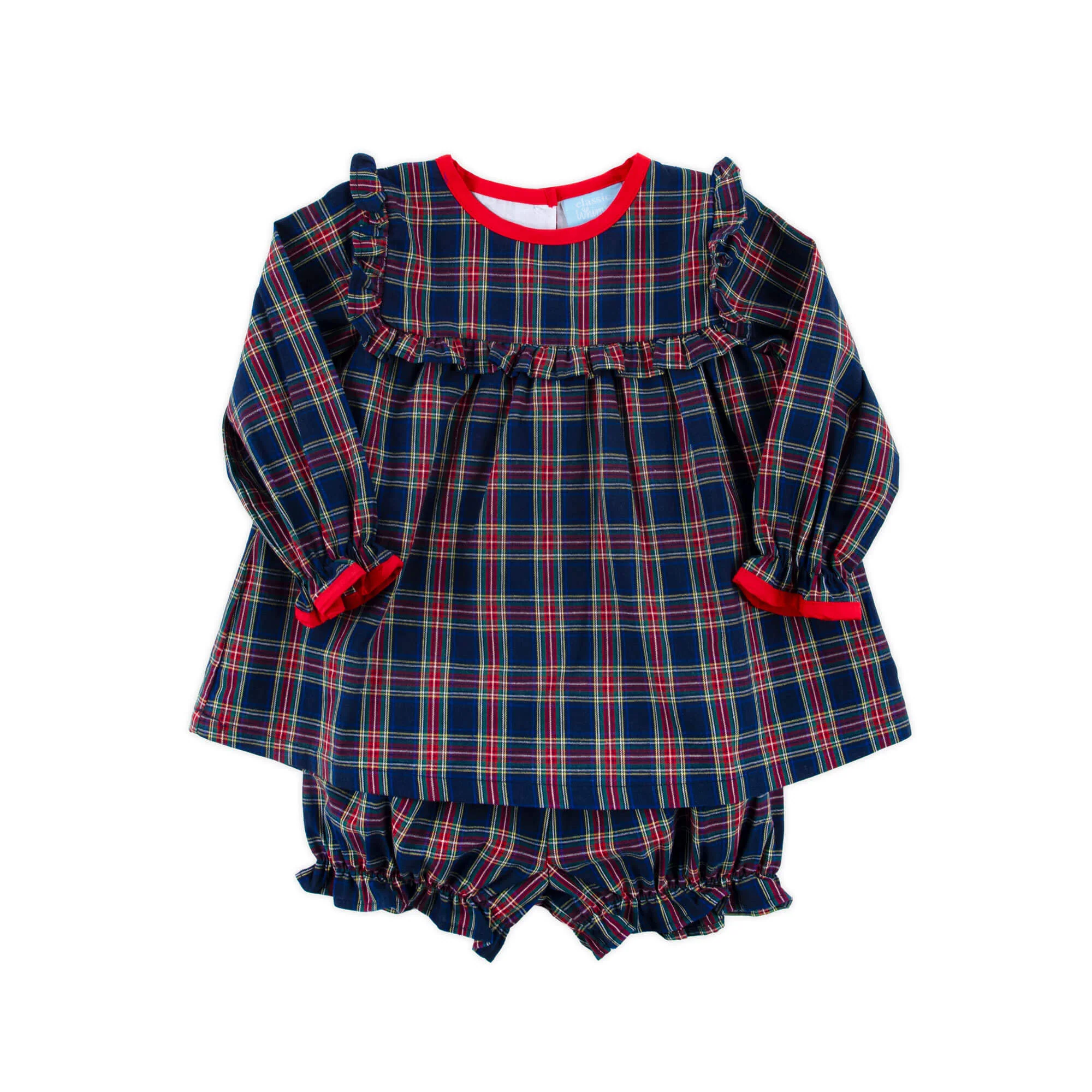 Dunbar Plaid Royal Hattie Bloomer Set - Image 4