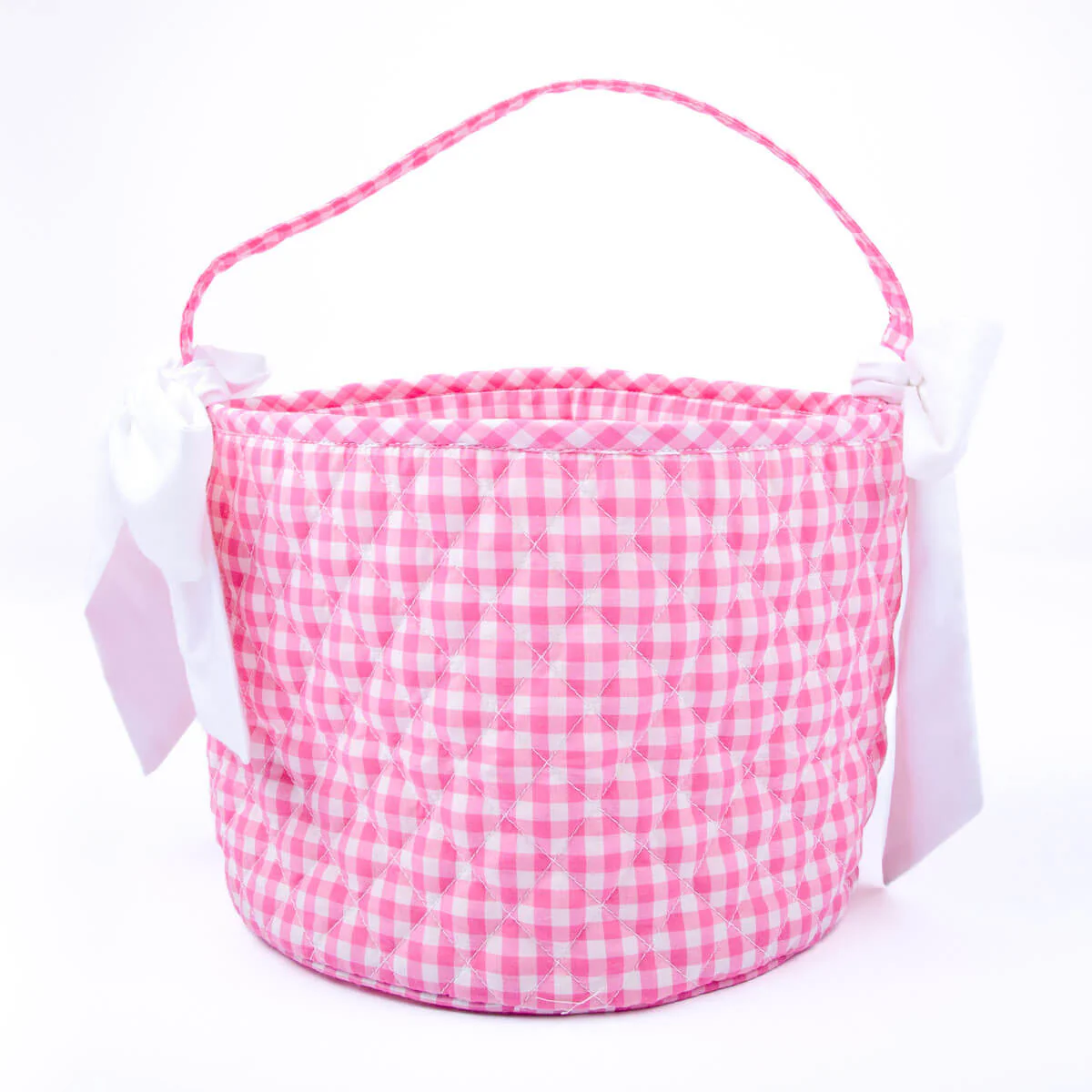 Easter Basket Bunny Applique Pink Gingham - Image 4