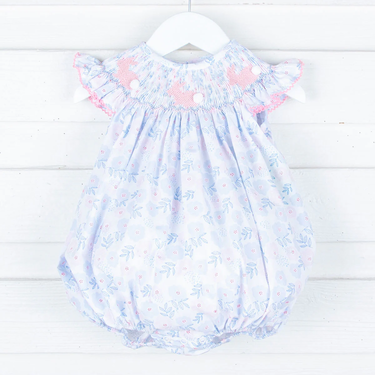 Easter Bunny Smocked Blooming Bubble