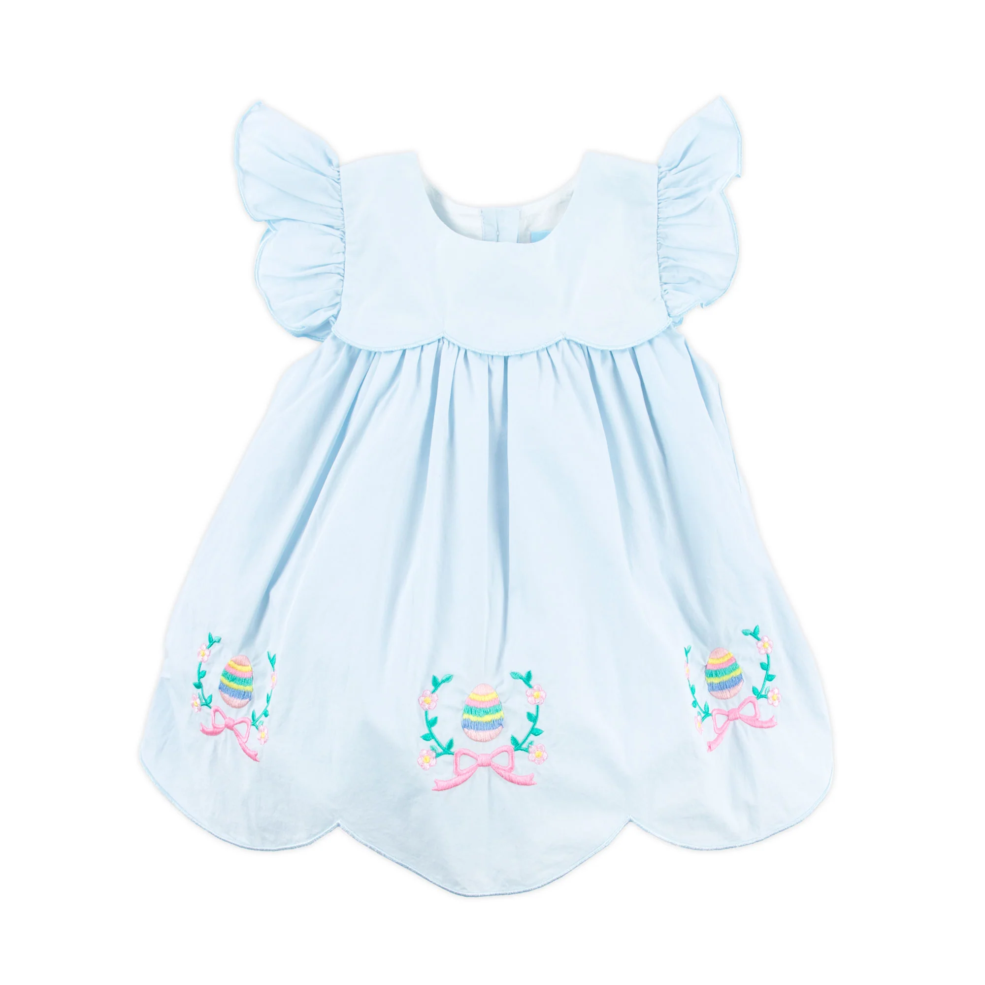 Easter Eggs & Bows Light Blue Lacey Dress - Image 5
