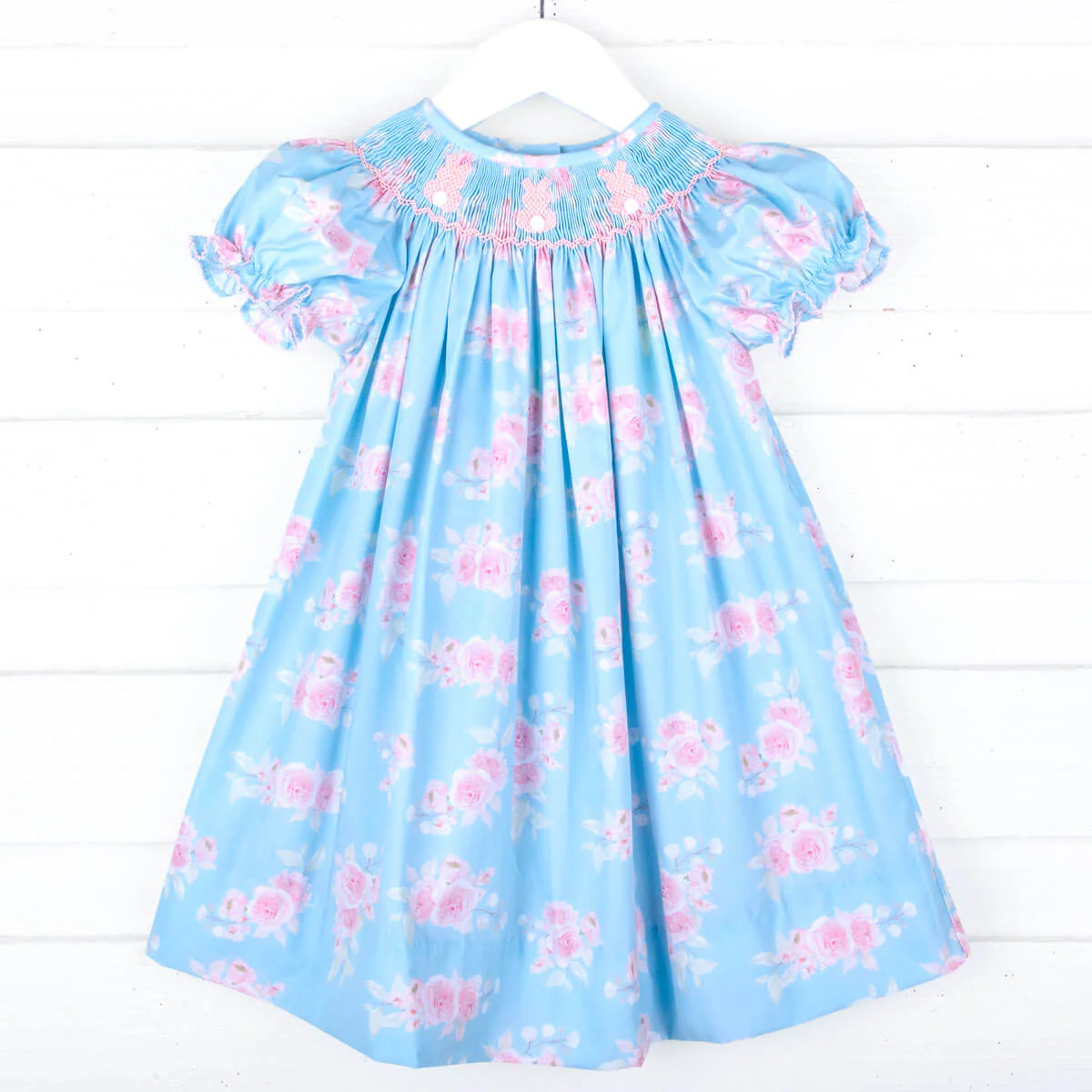 Easter Flowers Smocked Bishop Dress
