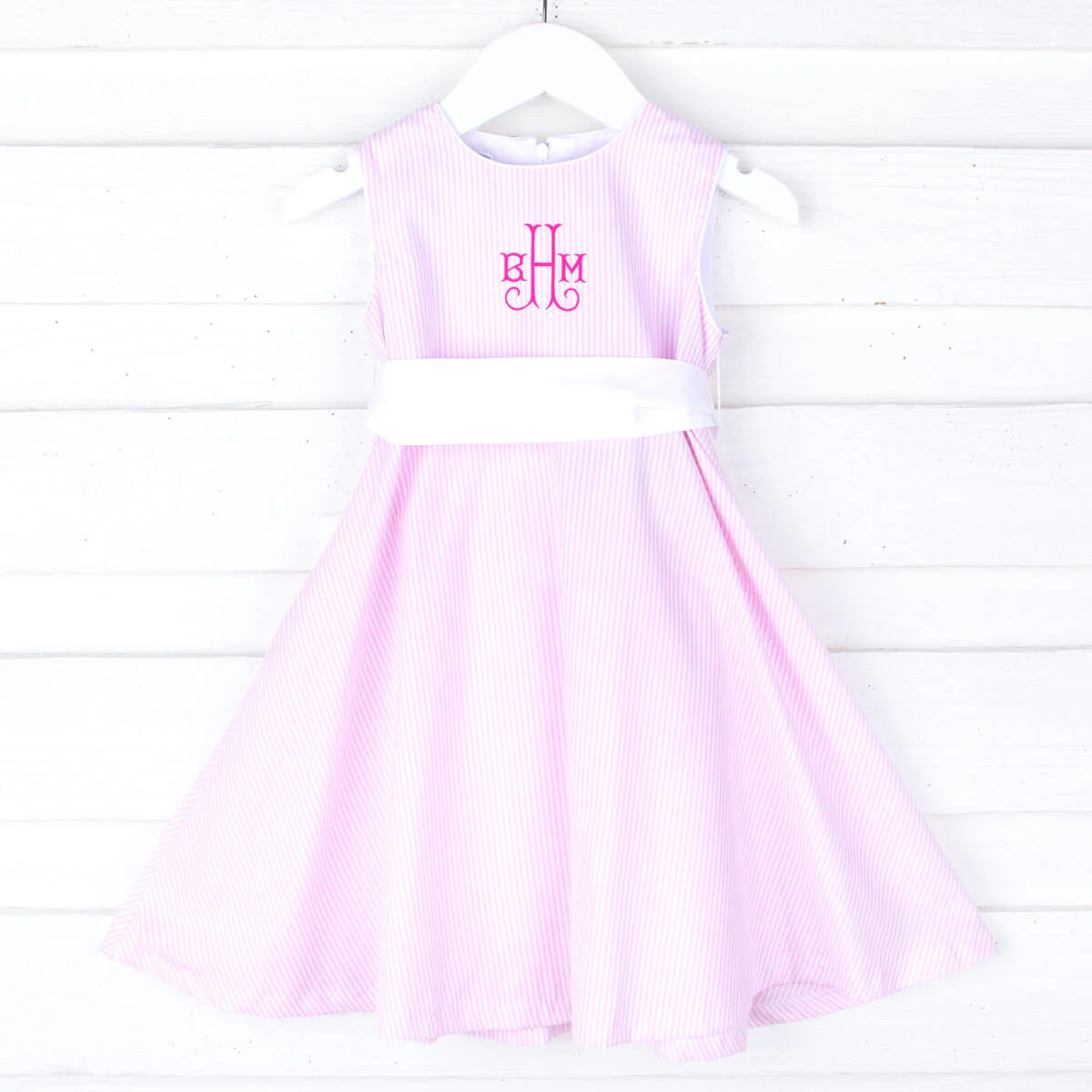 Pink Stripe Sash Dress