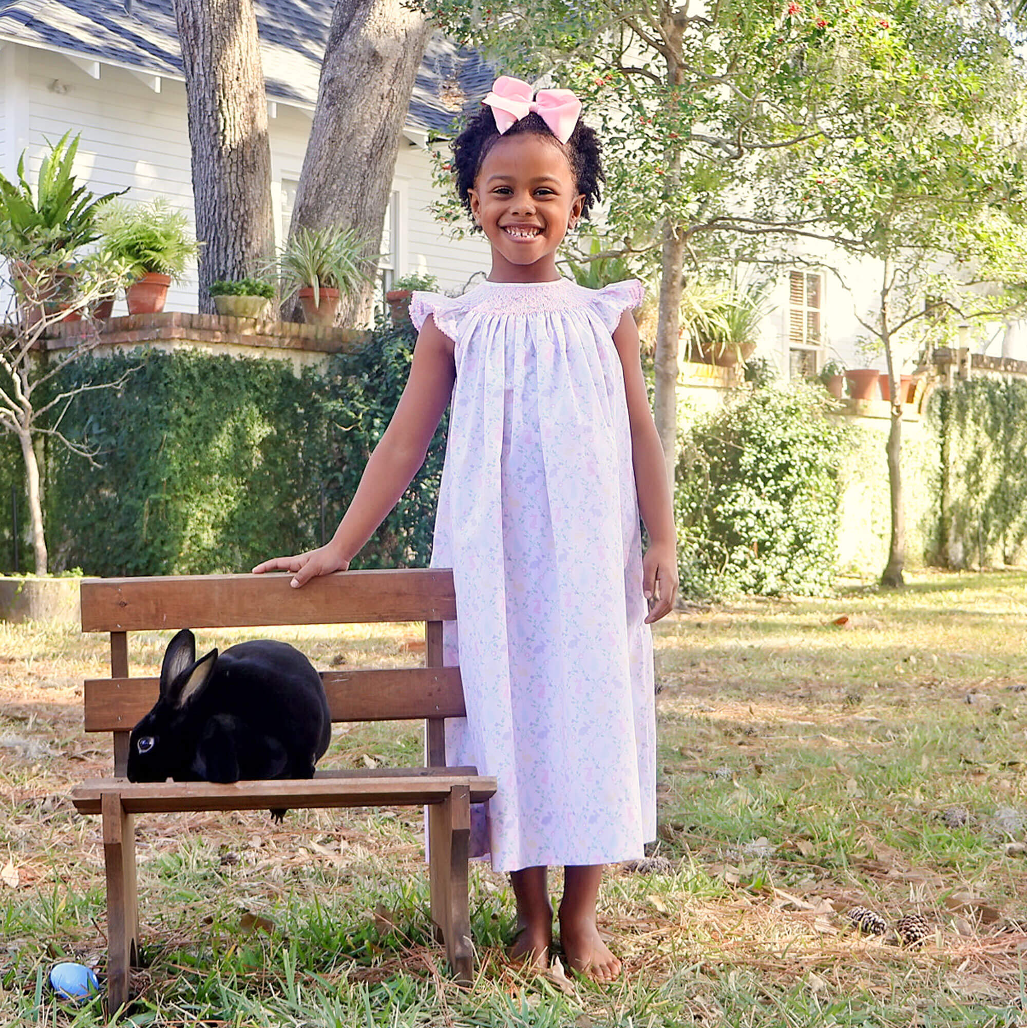Easter Vine Smocked White Dress