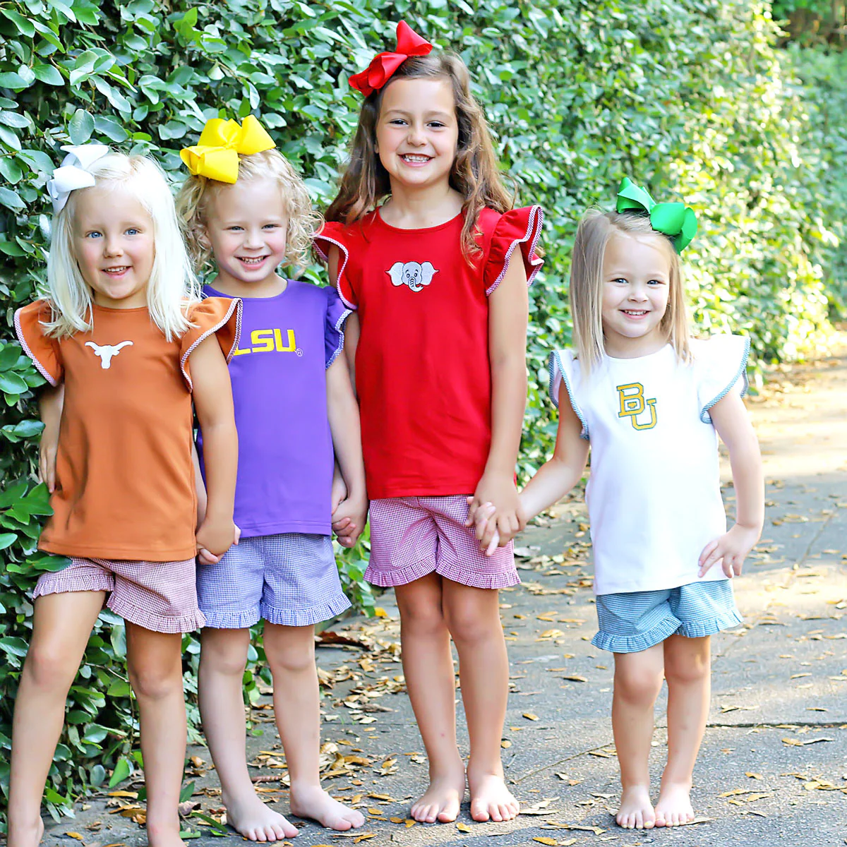 Embroidered Elephant Short Set Red Gingham - Image 10