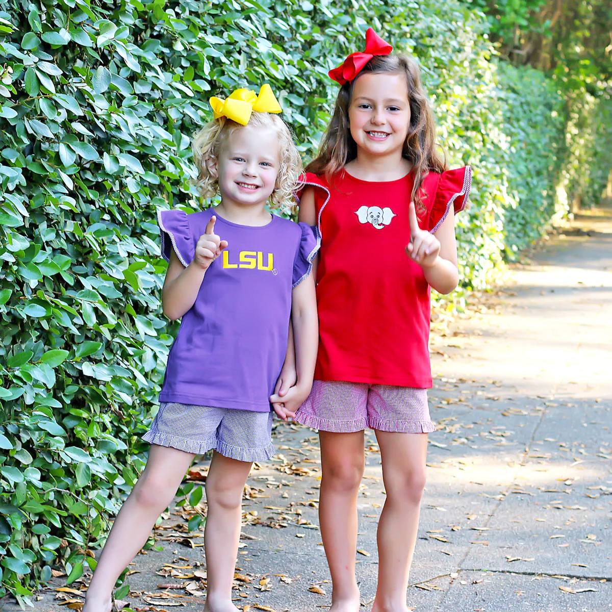 Embroidered Elephant Short Set Red Gingham - Image 8