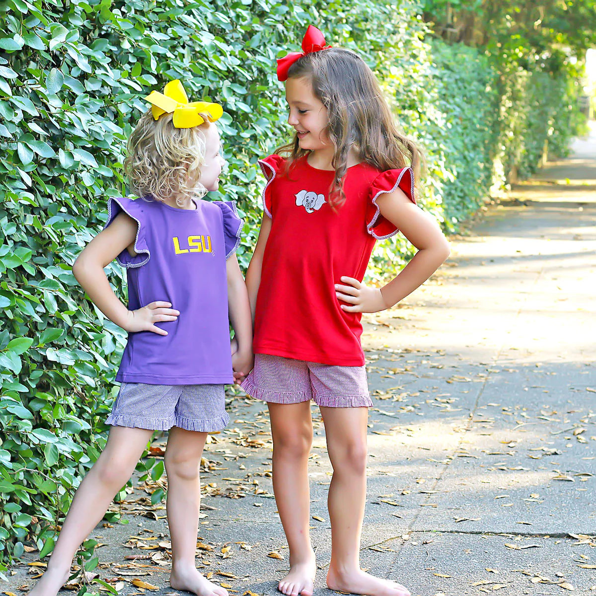 Embroidered Elephant Short Set Red Gingham - Image 9