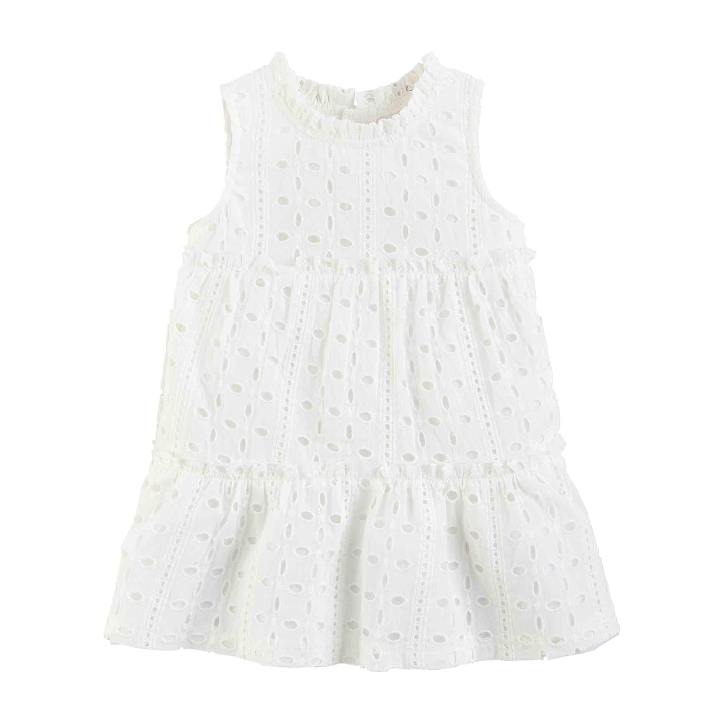 Eyelet Tiered White Dress