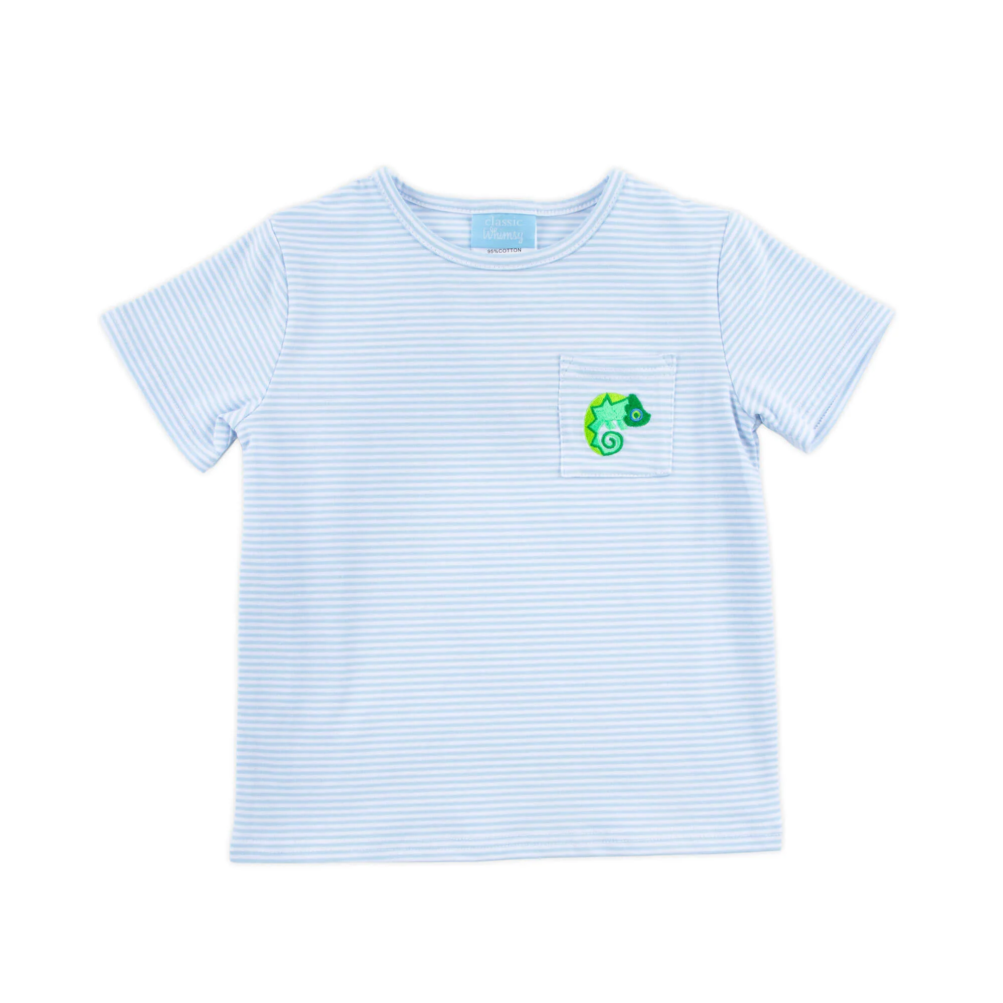Fiesta Time Chameleon Light Blue Short Sleeve Pocket Shirt