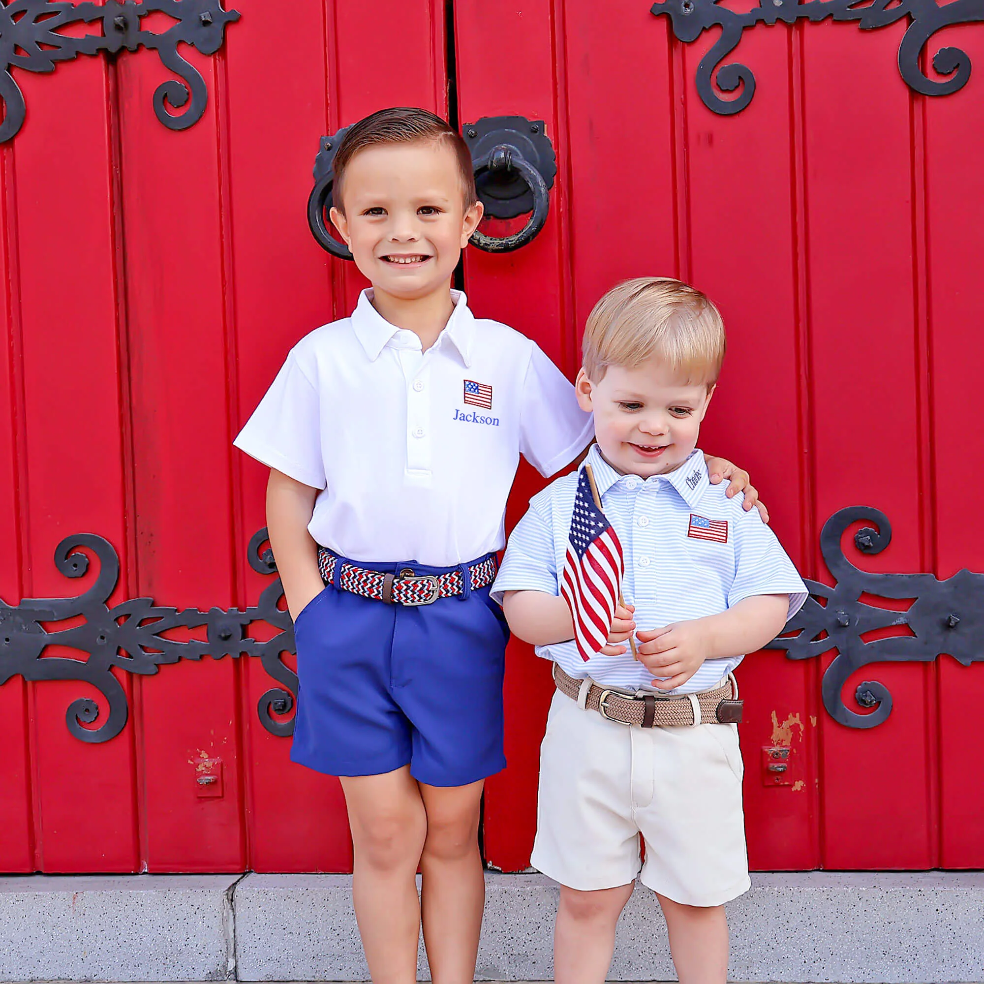 Flag Embroidered White Polo - Image 5