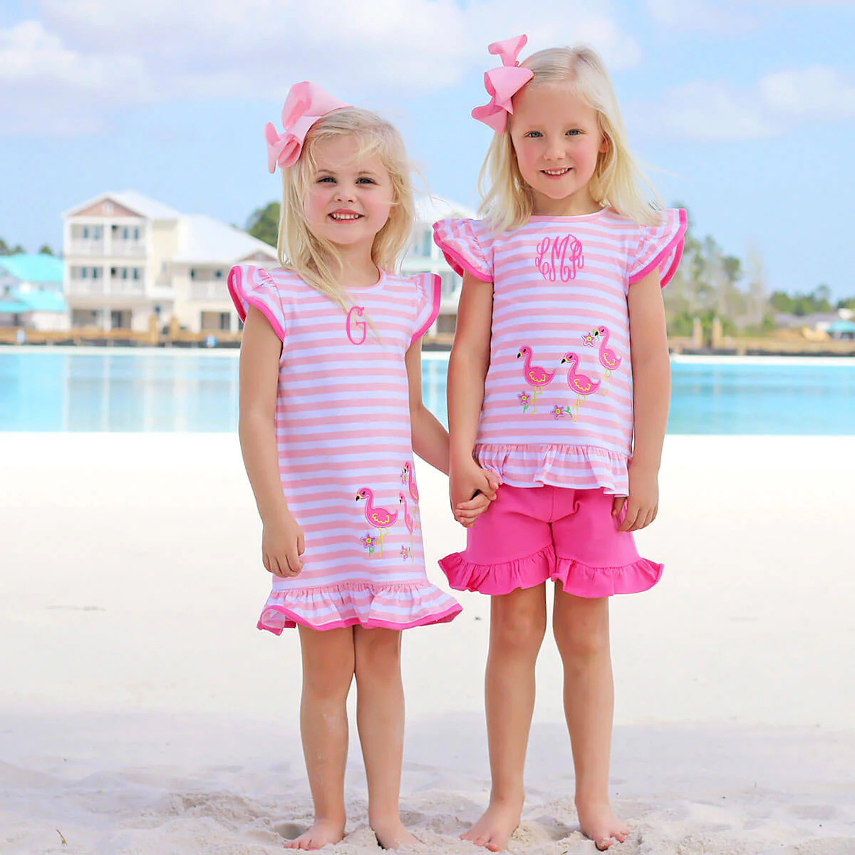 Flamingo Applique Pink Stripe Milly Dress - Image 7