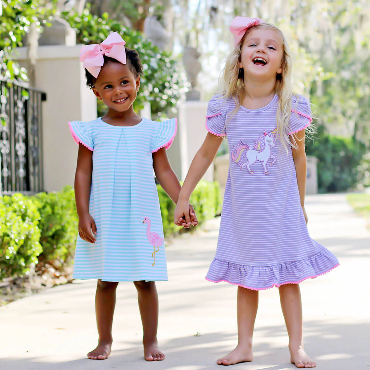 Flamingo Turquoise Stripe Claire Dress - Image 6