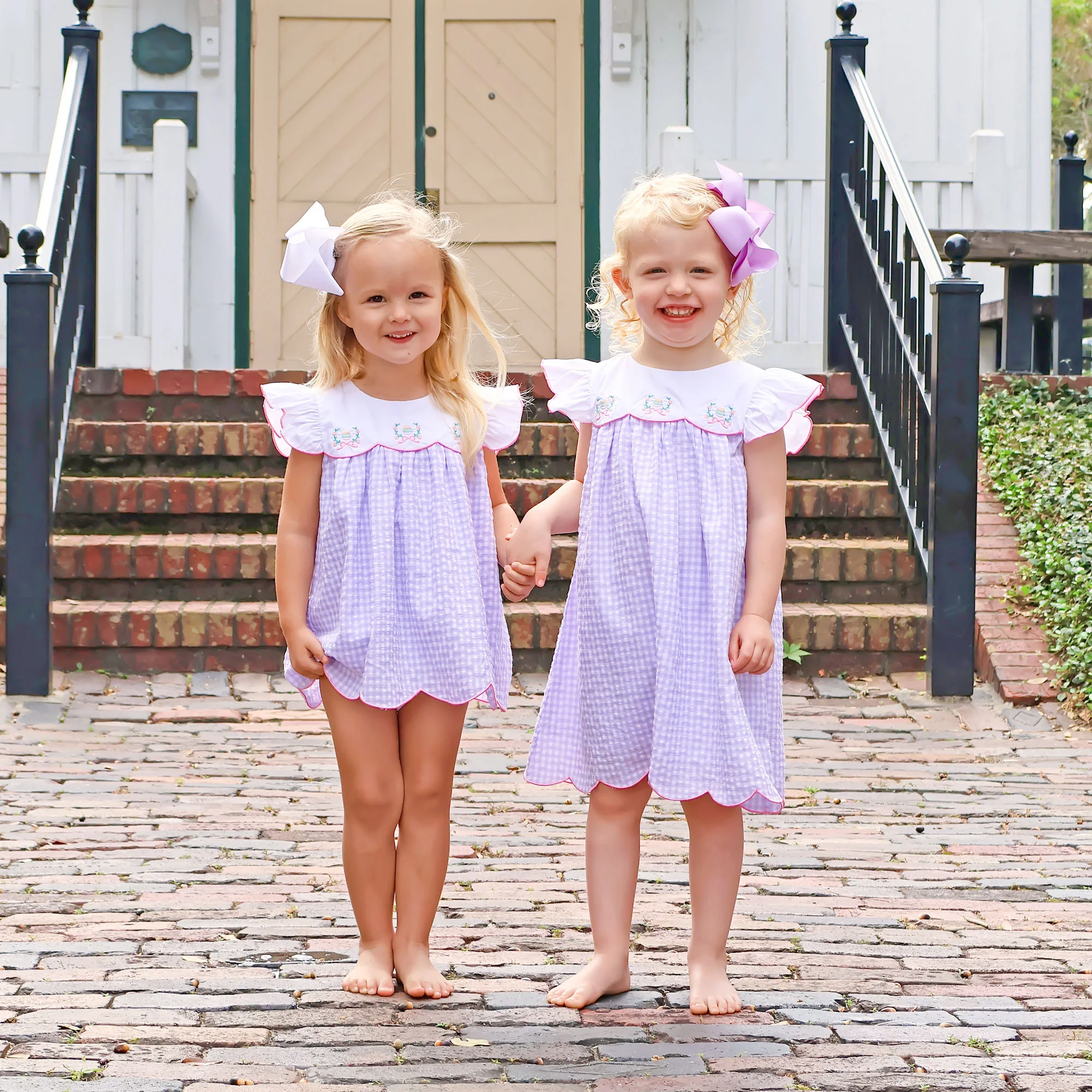 Floral Eggs Purple Gingham Amelia Skirt Bubble - Image 4