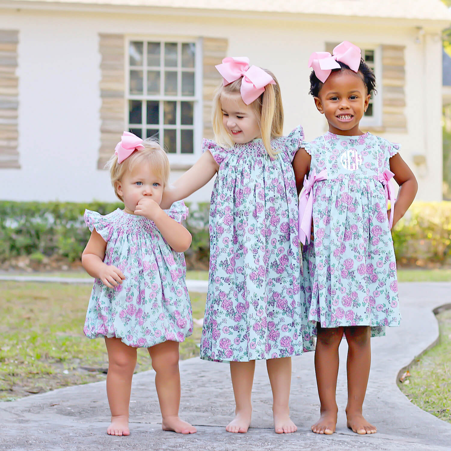 Flower Child Pink Smocked Angel Sleeve Dress - Image 3