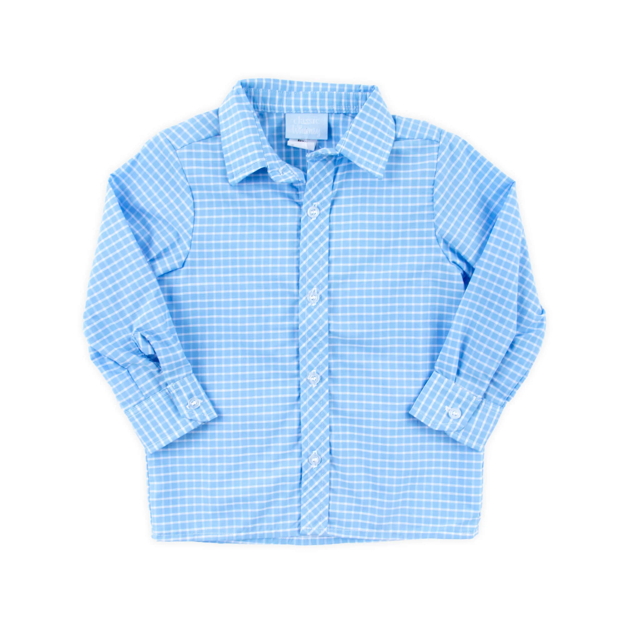 French Blue Windowpane Button Down Shirt - Image 2