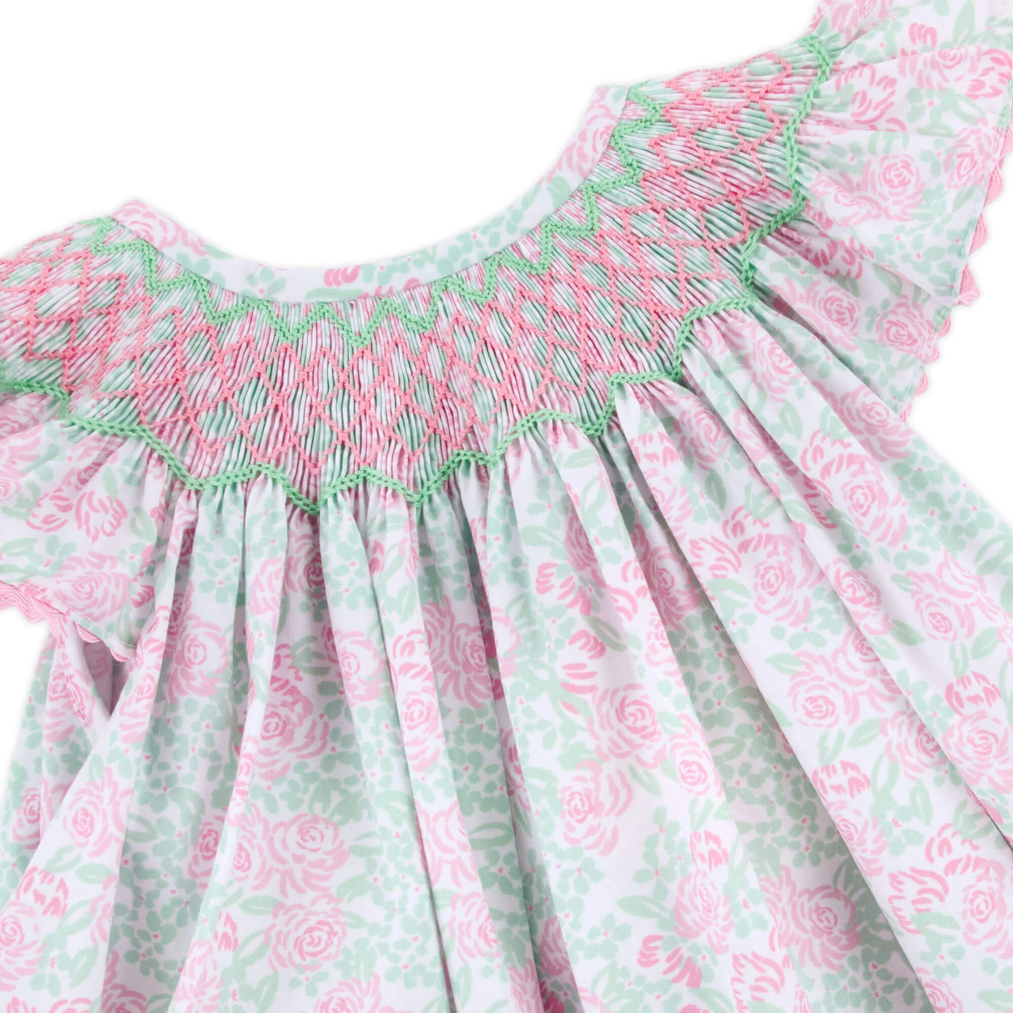 Blooming Garden Smocked Angel Sleeve Bubble - Image 4