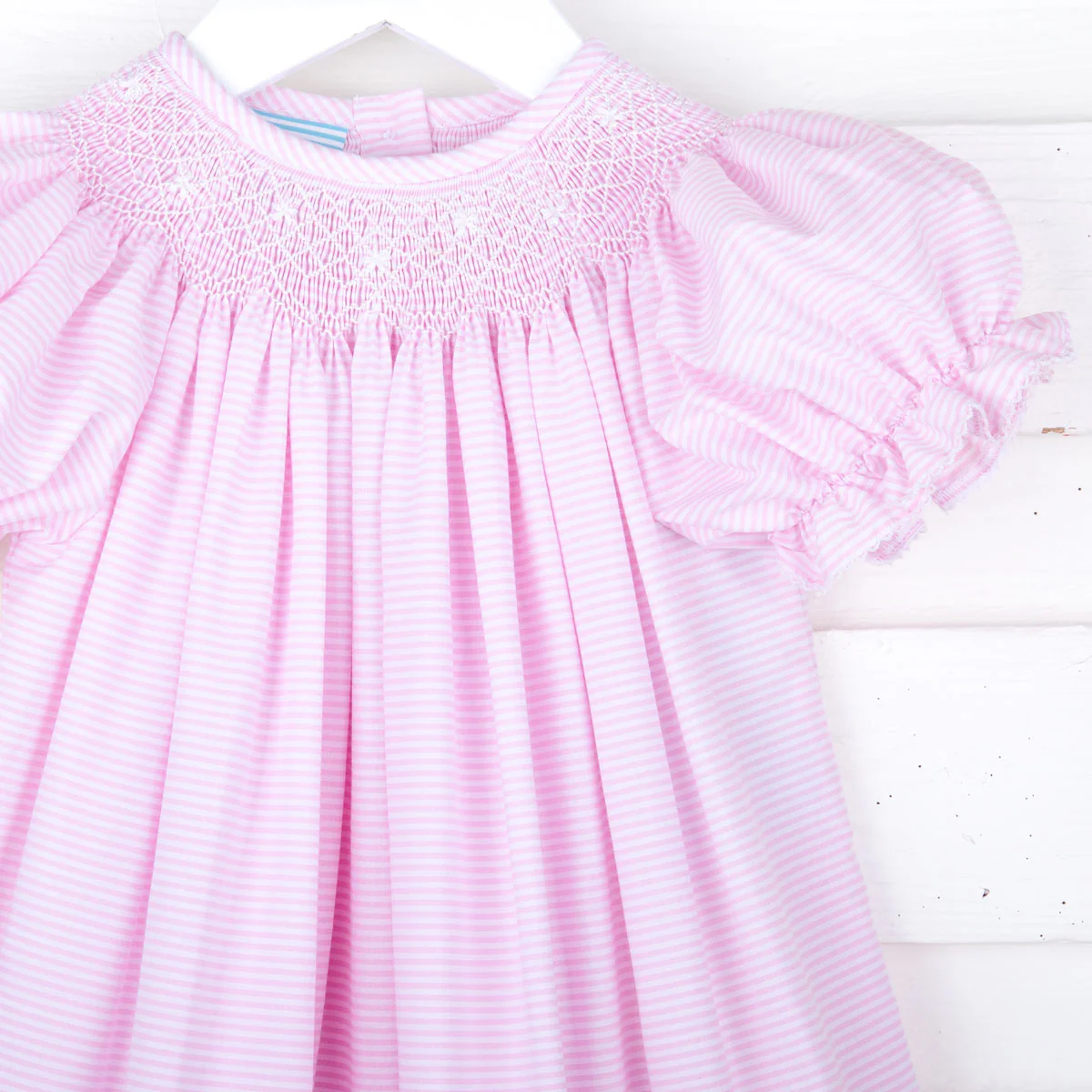 Geo Smocked Pink Stripe Bubble - Image 2