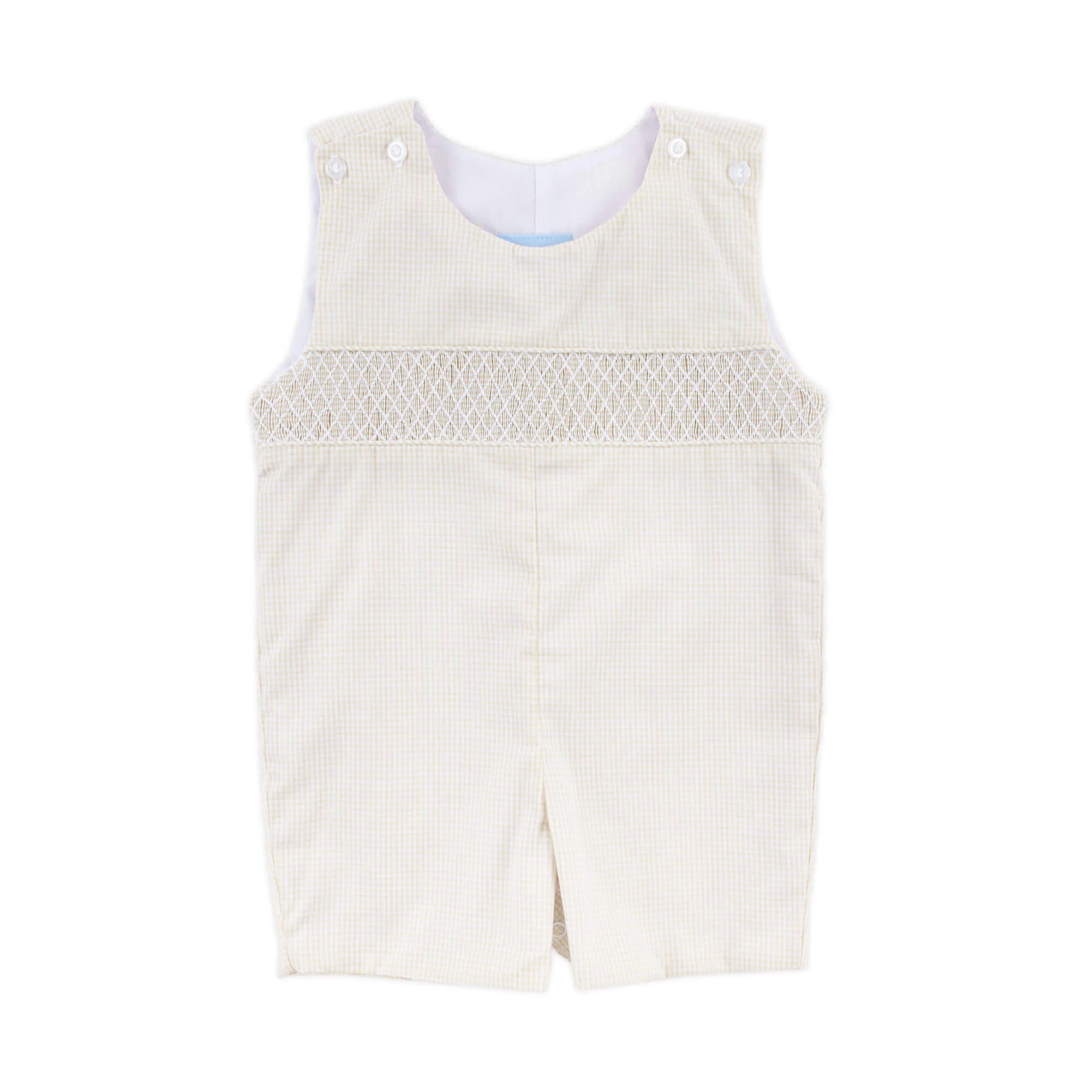Geo Smocked Tan Gingham Jon Jon