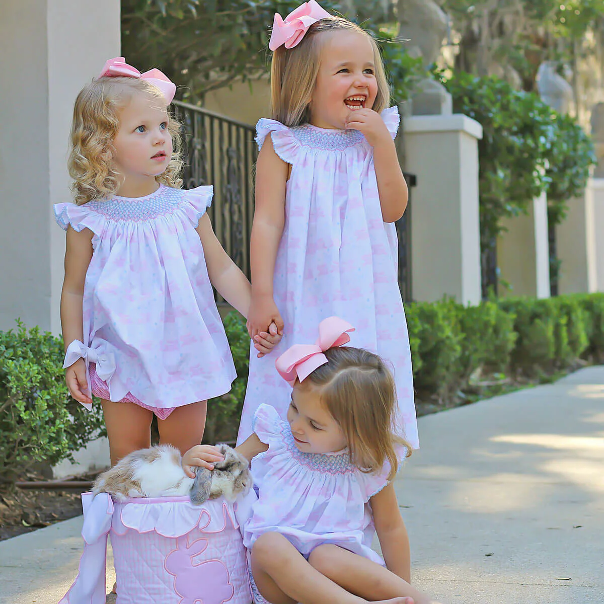 Geometric Smocked Bunny Bloom Dress - Image 4