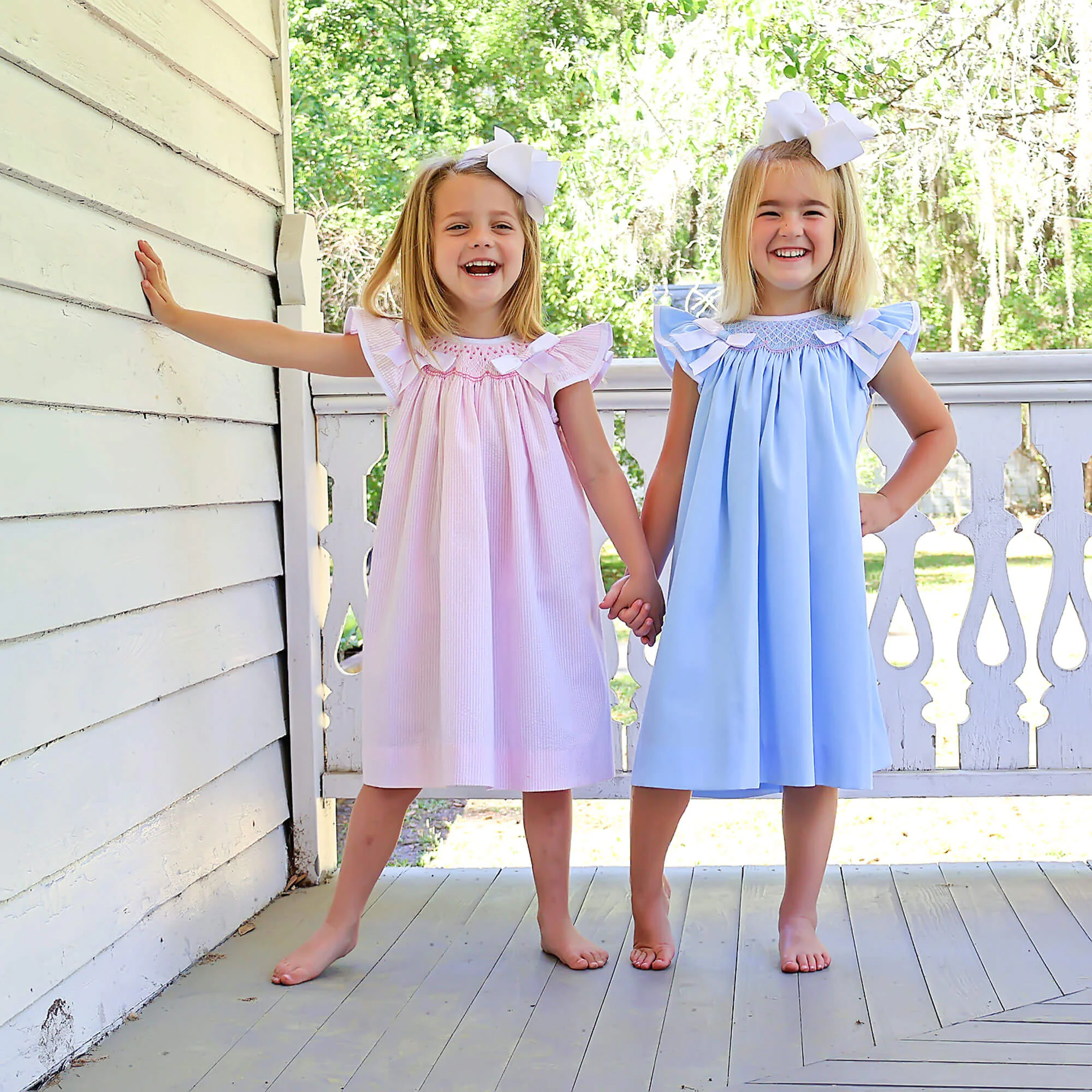 Pretty In Pink Stripe Smocked Bow Dress - Image 4