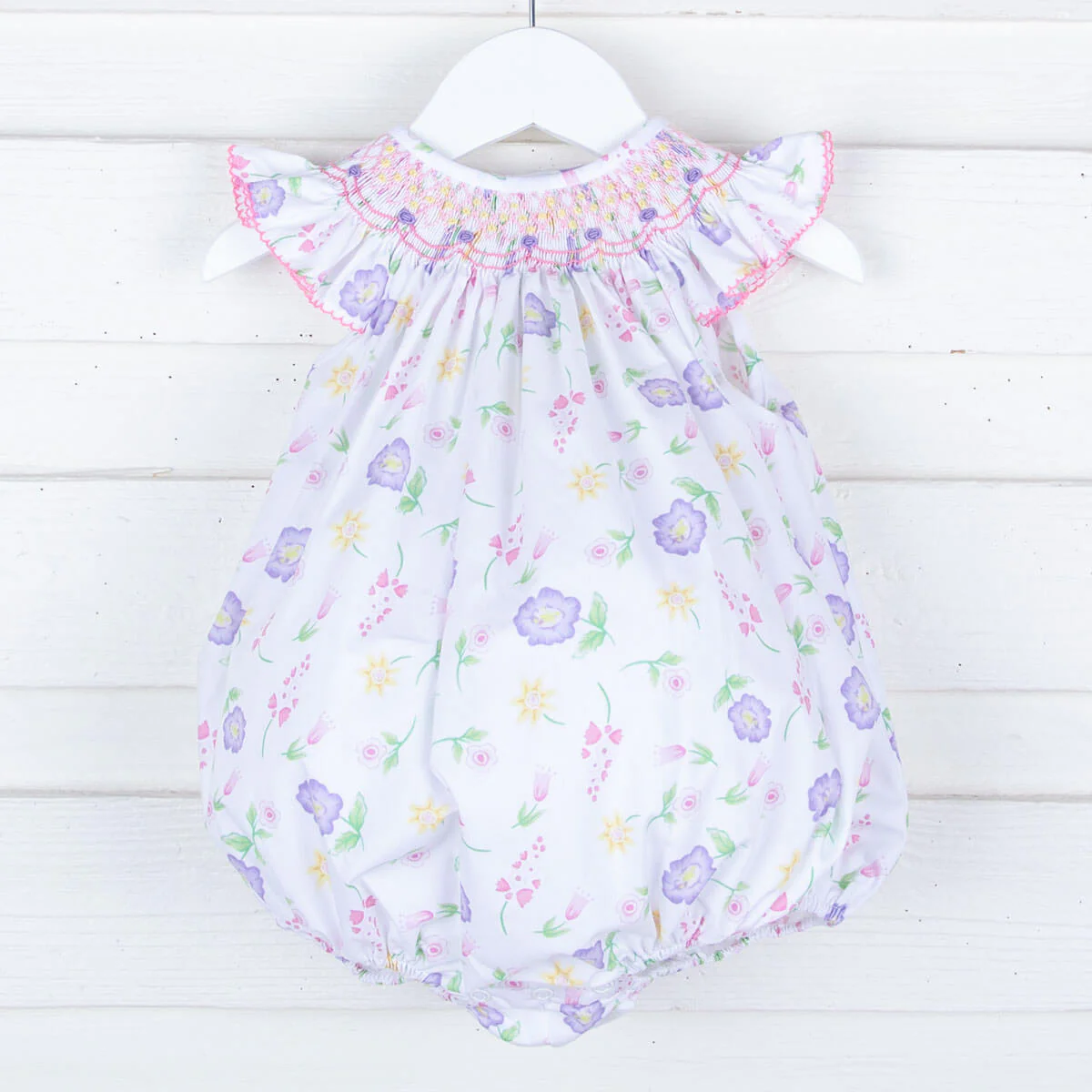 Geometric Smocked Flower Garden Bubble