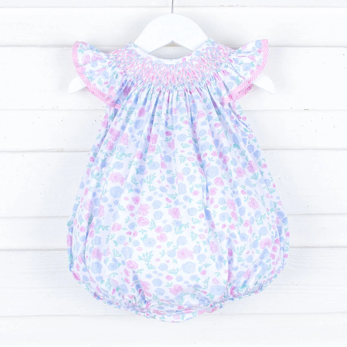Geometric Smocked Garden Rose Bubble