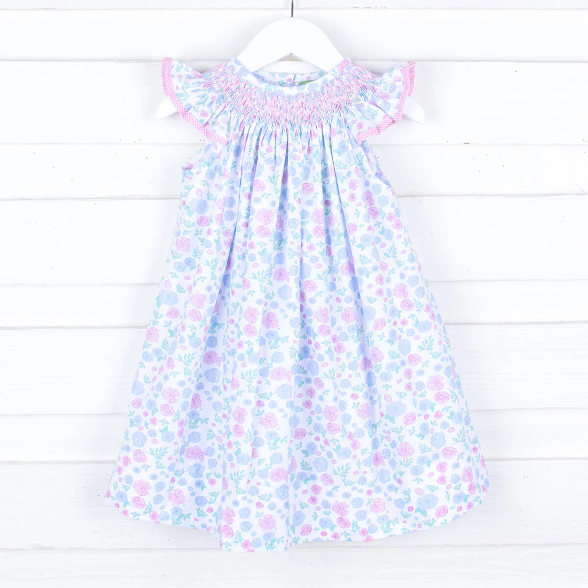 Geometric Smocked Garden Rose Dress