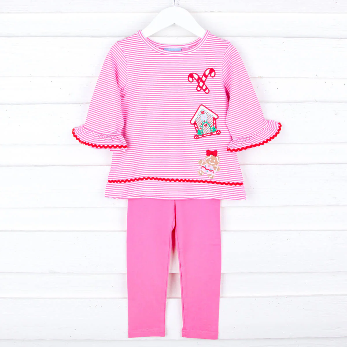 Gingerbread House Pink Stripe Milly Tunic Legging Set - Image 4