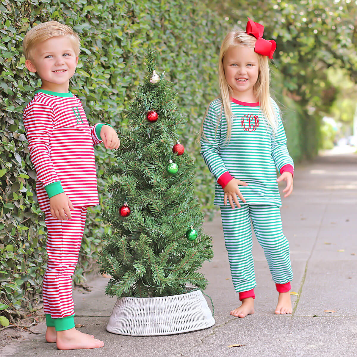 Green Candy Cane Stripe Pajamas - Image 6