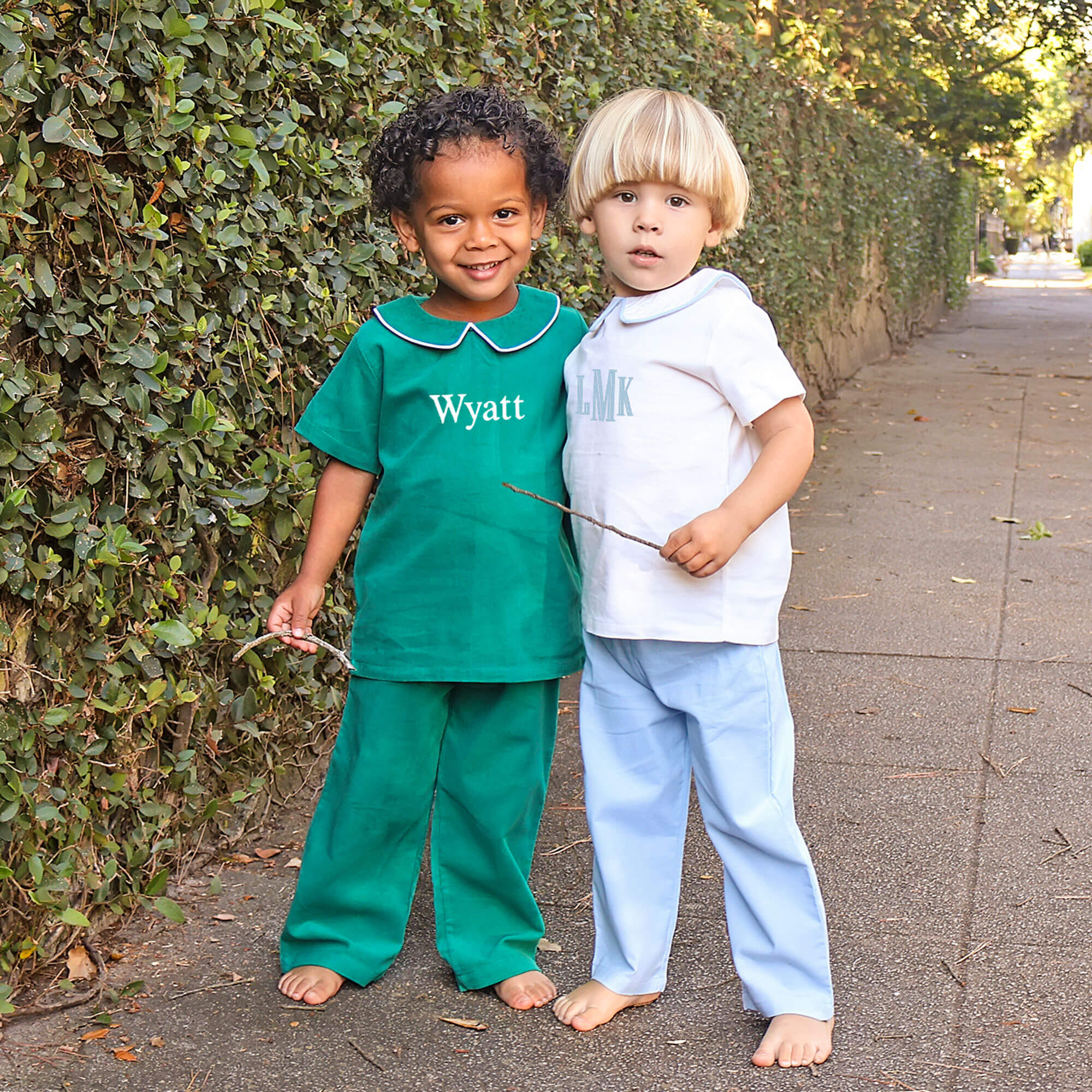 Green Corduroy Collared Pant Set - Image 3