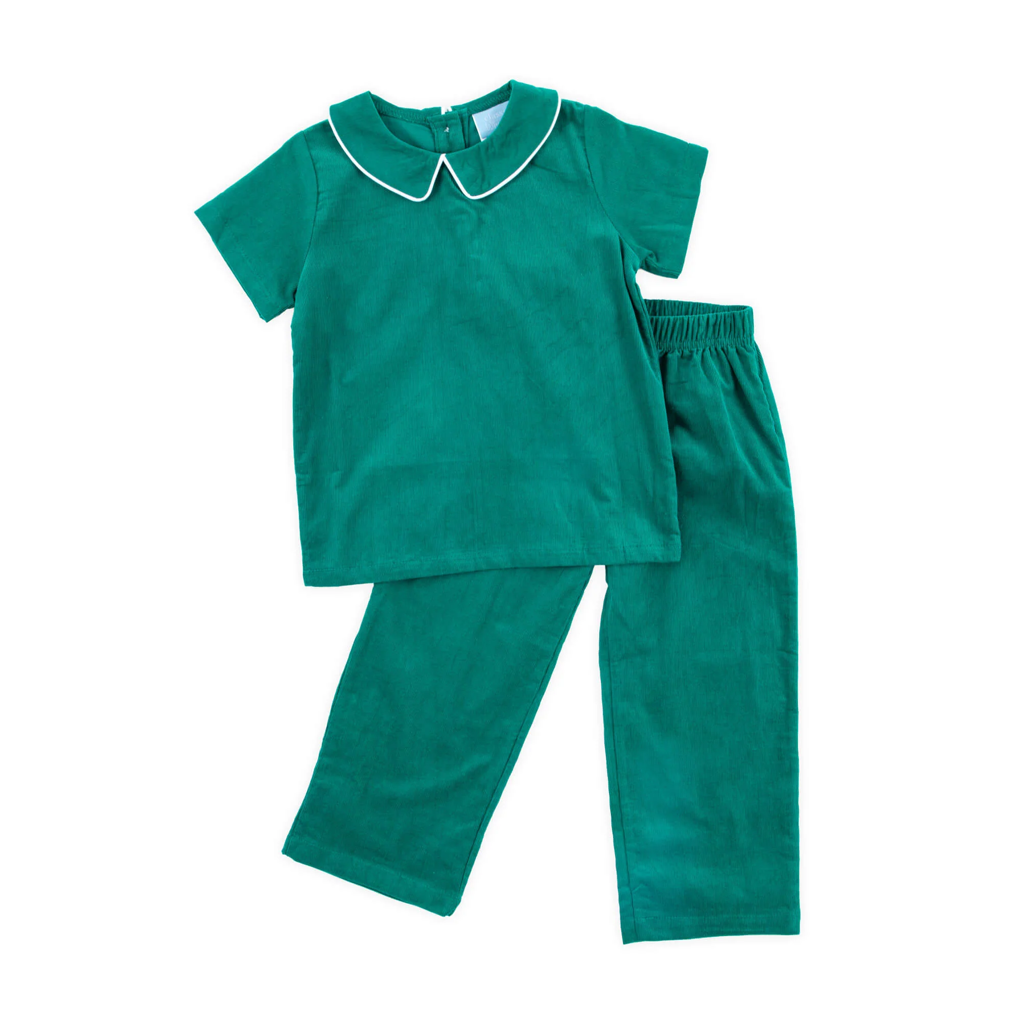 Green Corduroy Collared Pant Set - Image 4
