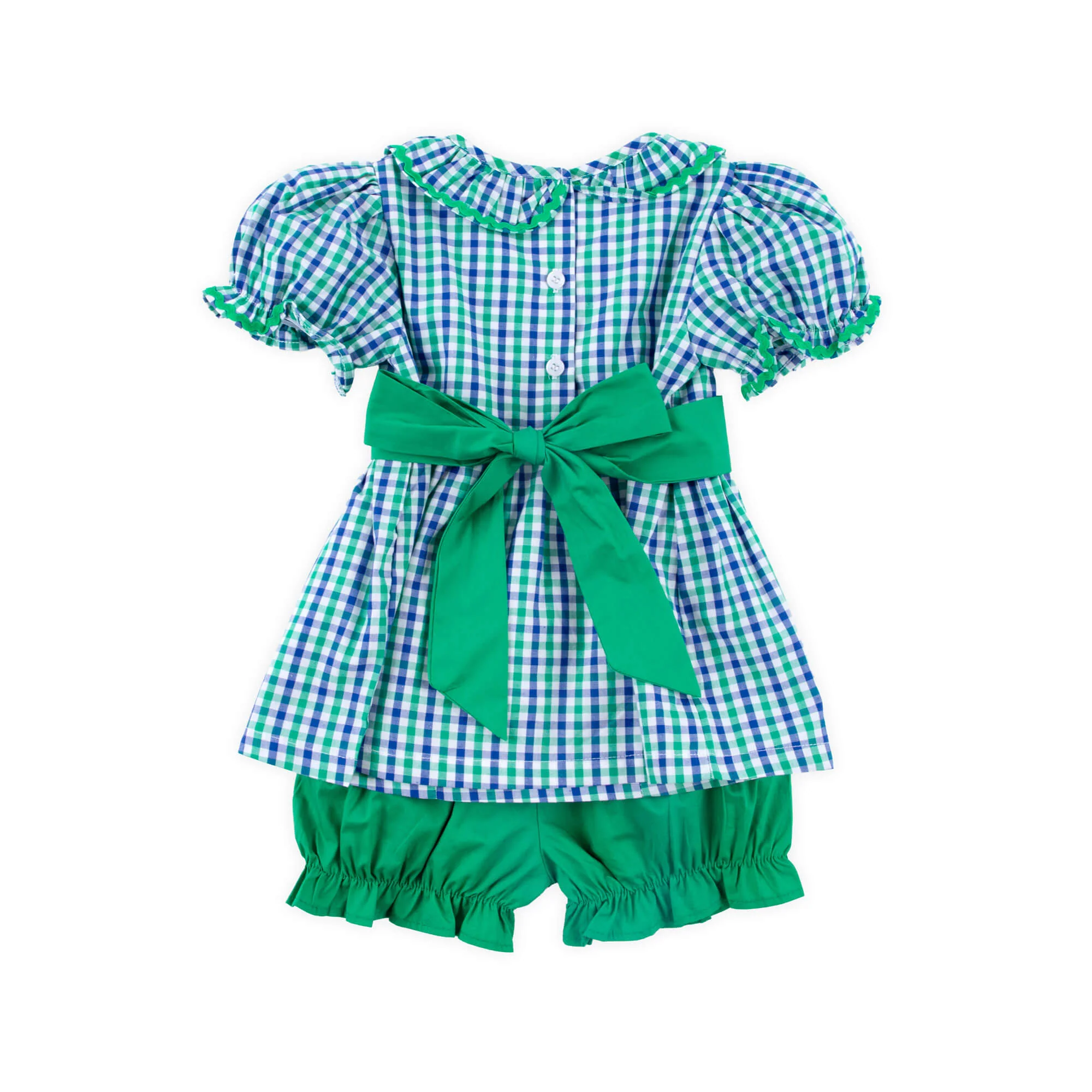 Green & Navy Gingham Paige Bloomer Set - Image 2