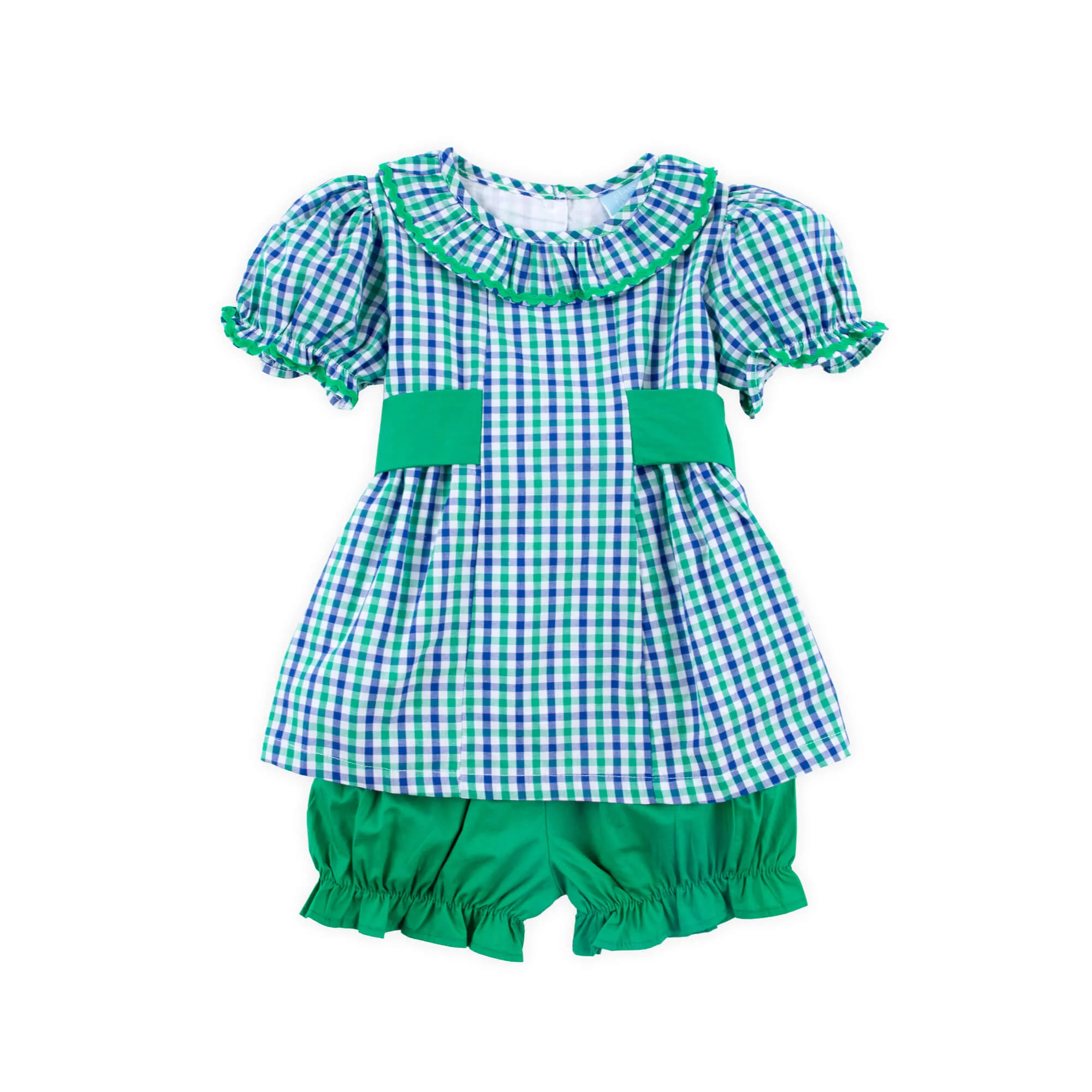 Green & Navy Gingham Paige Bloomer Set - Image 3
