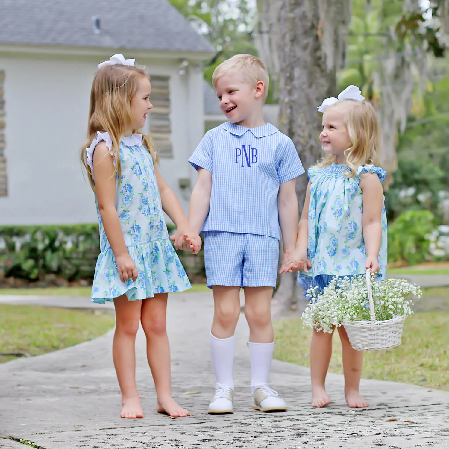 Blue Gingham Collared Short Set - Image 7