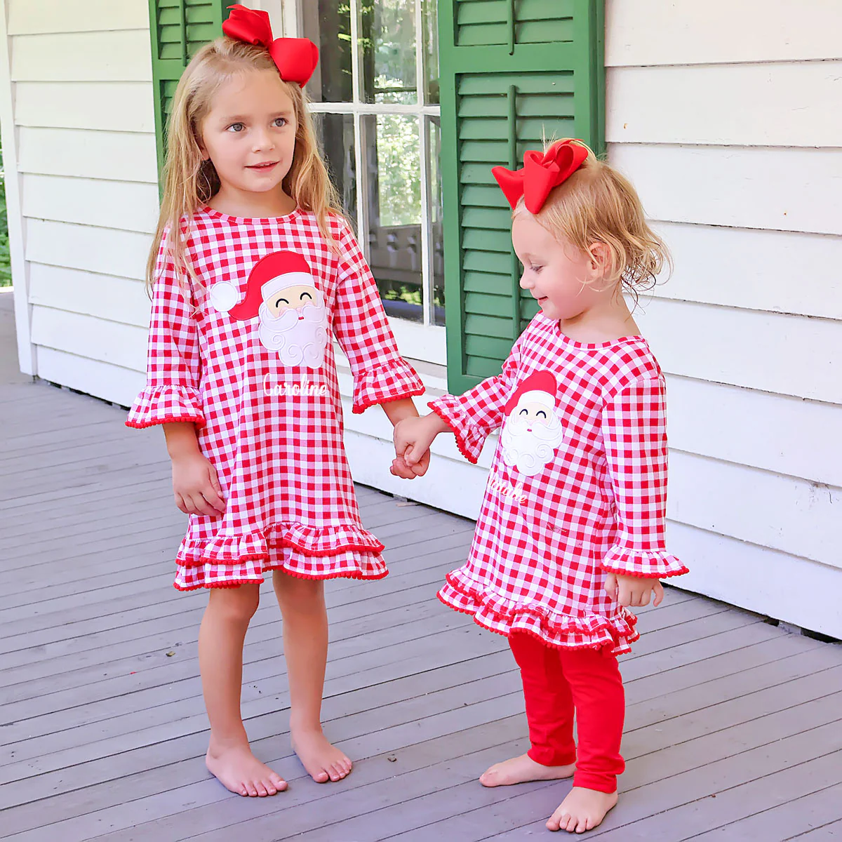 Happy Santa Red Gingham Milly Dress - Image 3