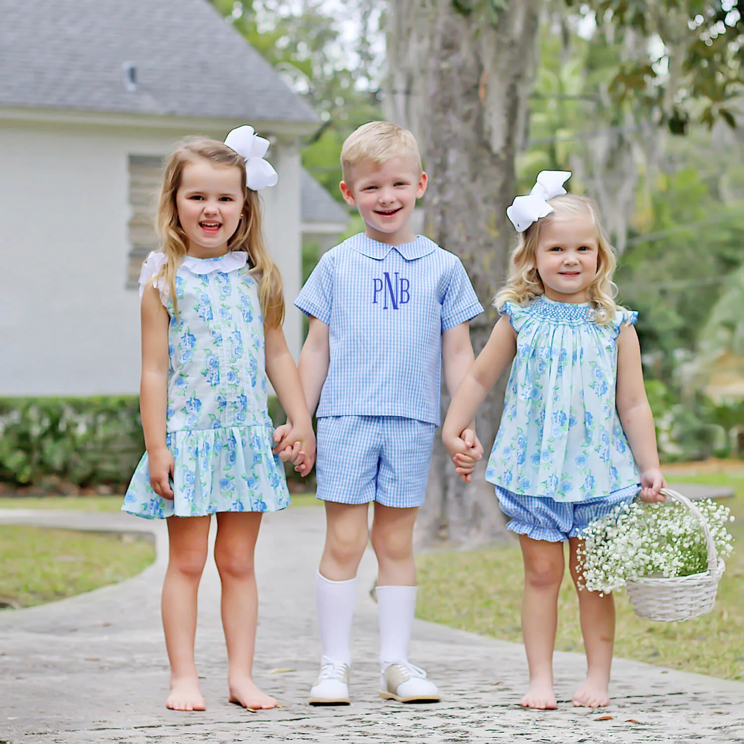 Happy Spring Blue Floral Ruffle Collared Dress - Image 5