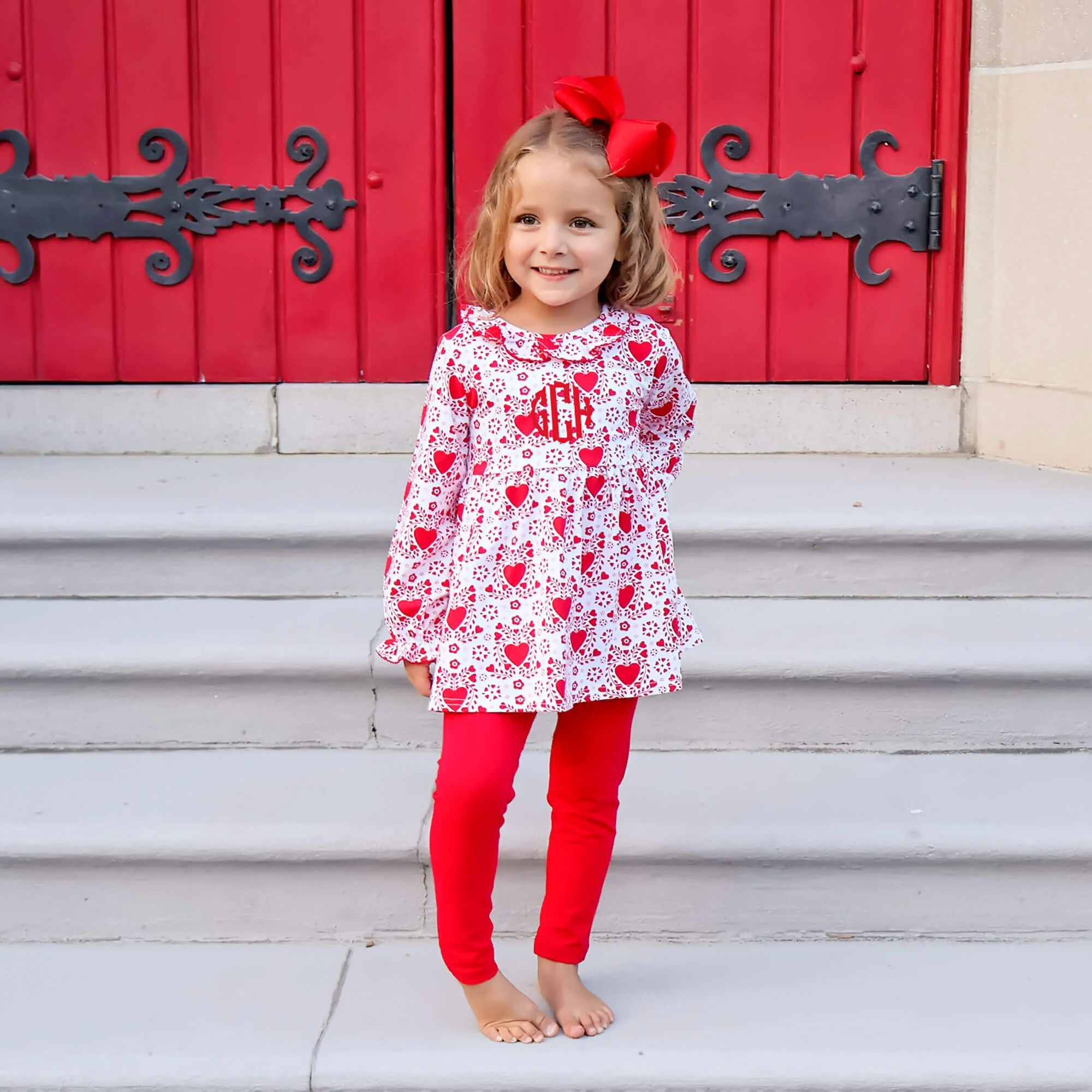 Heart Damask Print Eden Legging Set