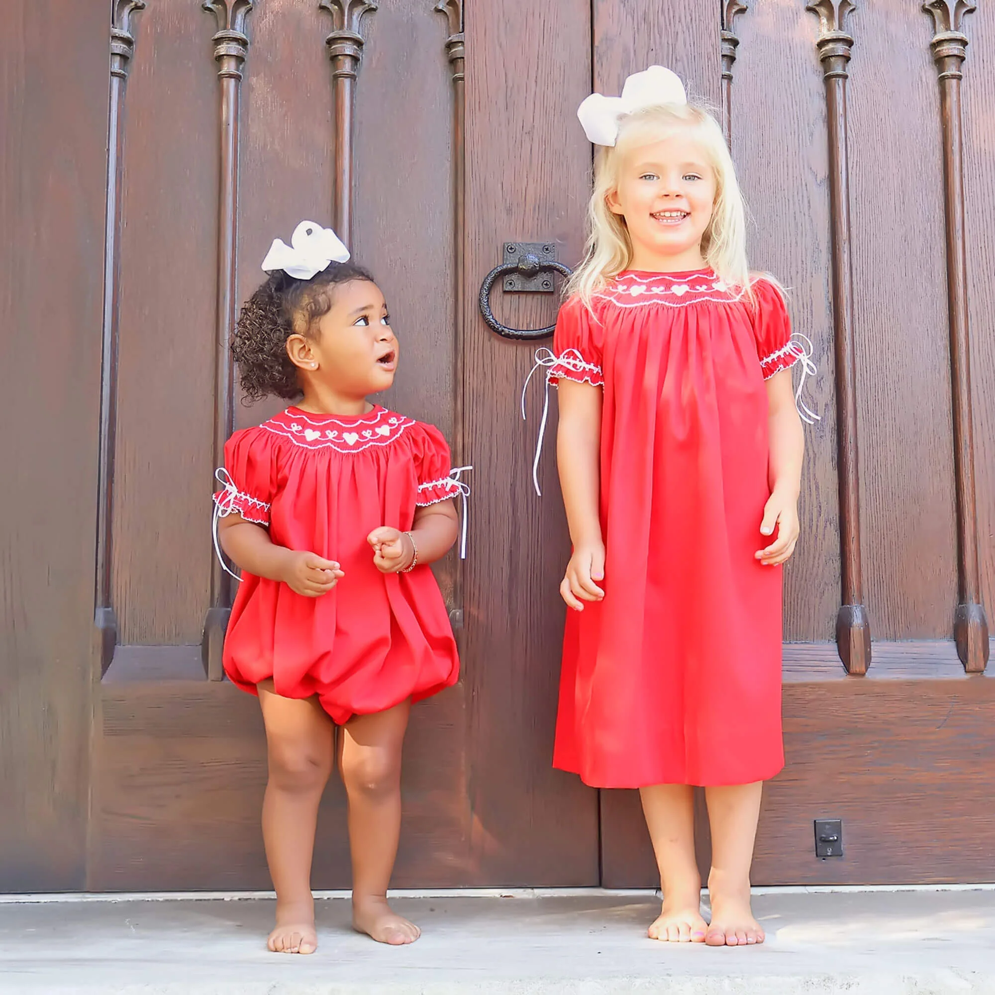 Heart Smocked Red Pique Bubble - Image 5