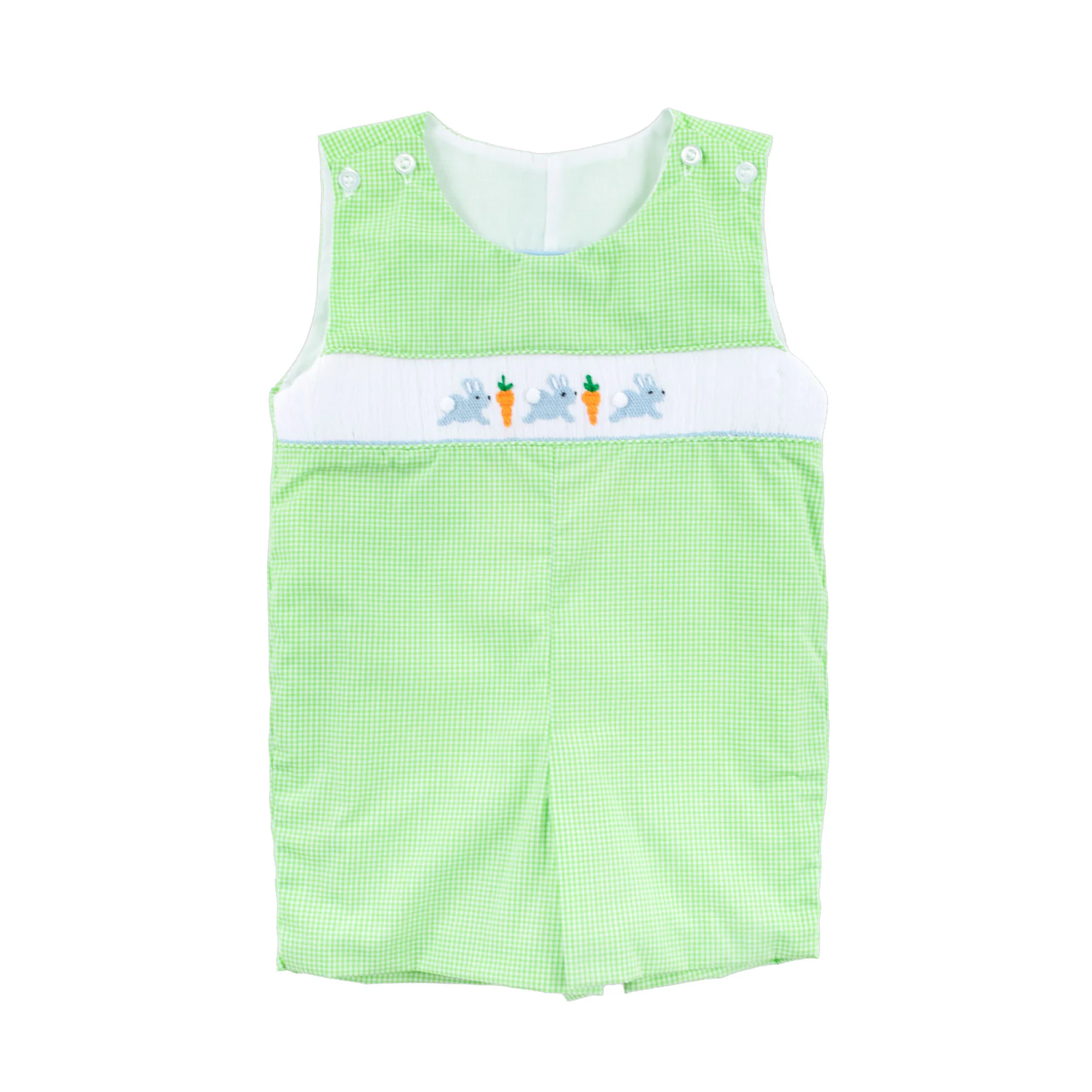 Hop To It Green Bunny Smocked Jon Jon